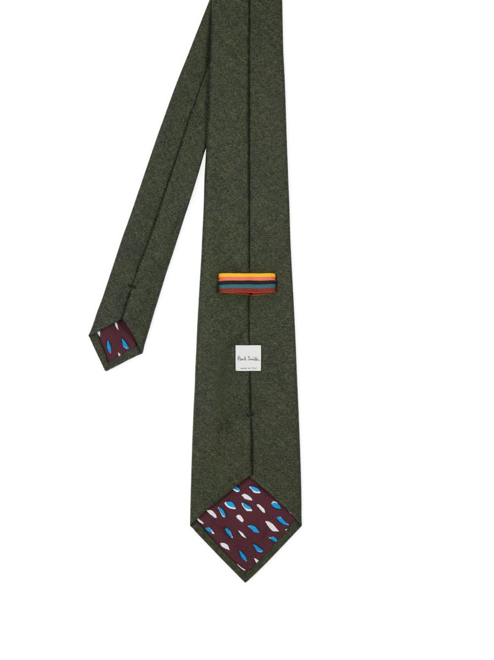 SPECKLED-LINING MERINO WOOL-CASHMERE BLEND TIE - 2