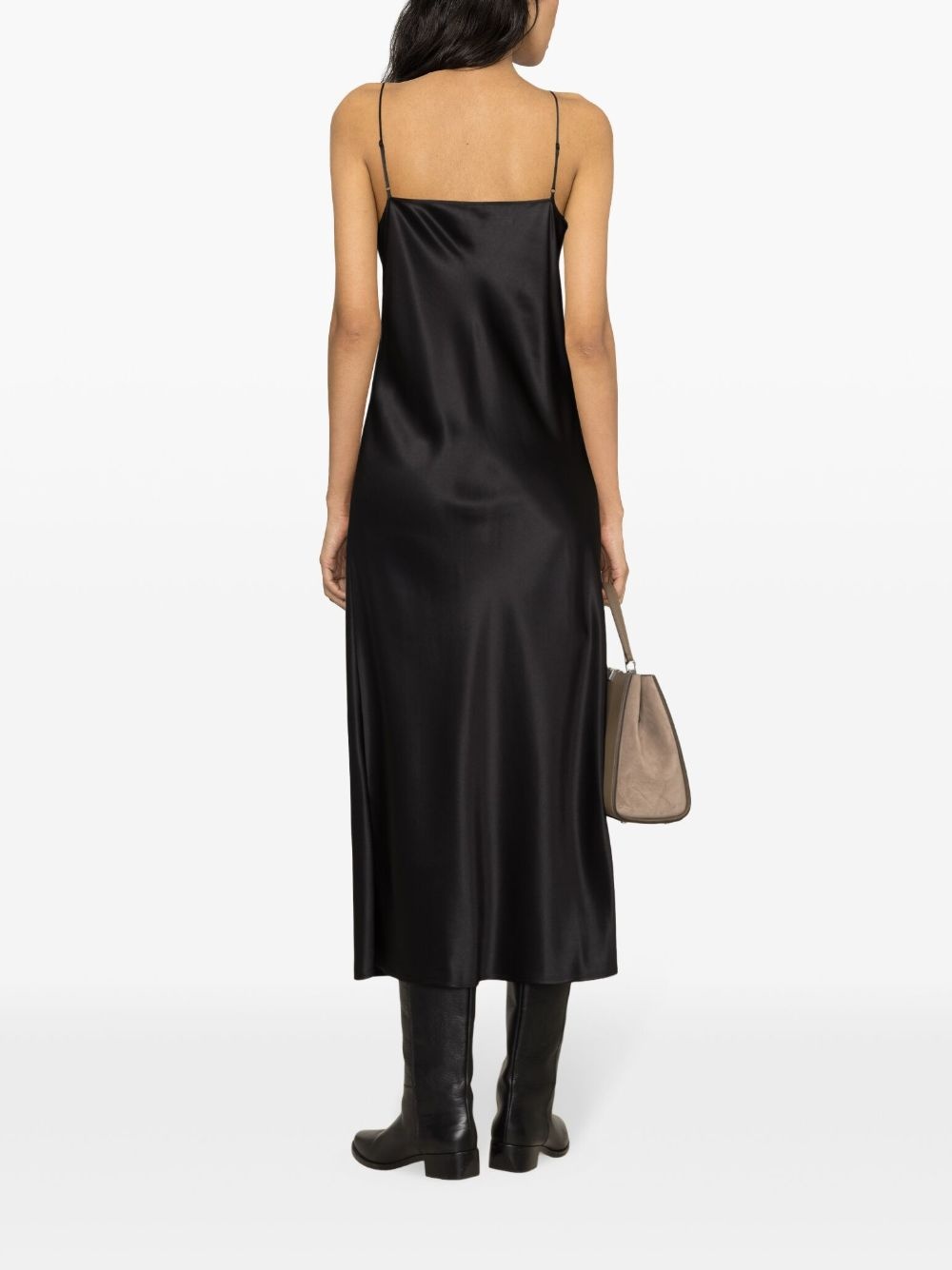 Clea silk satin flared dress - 4