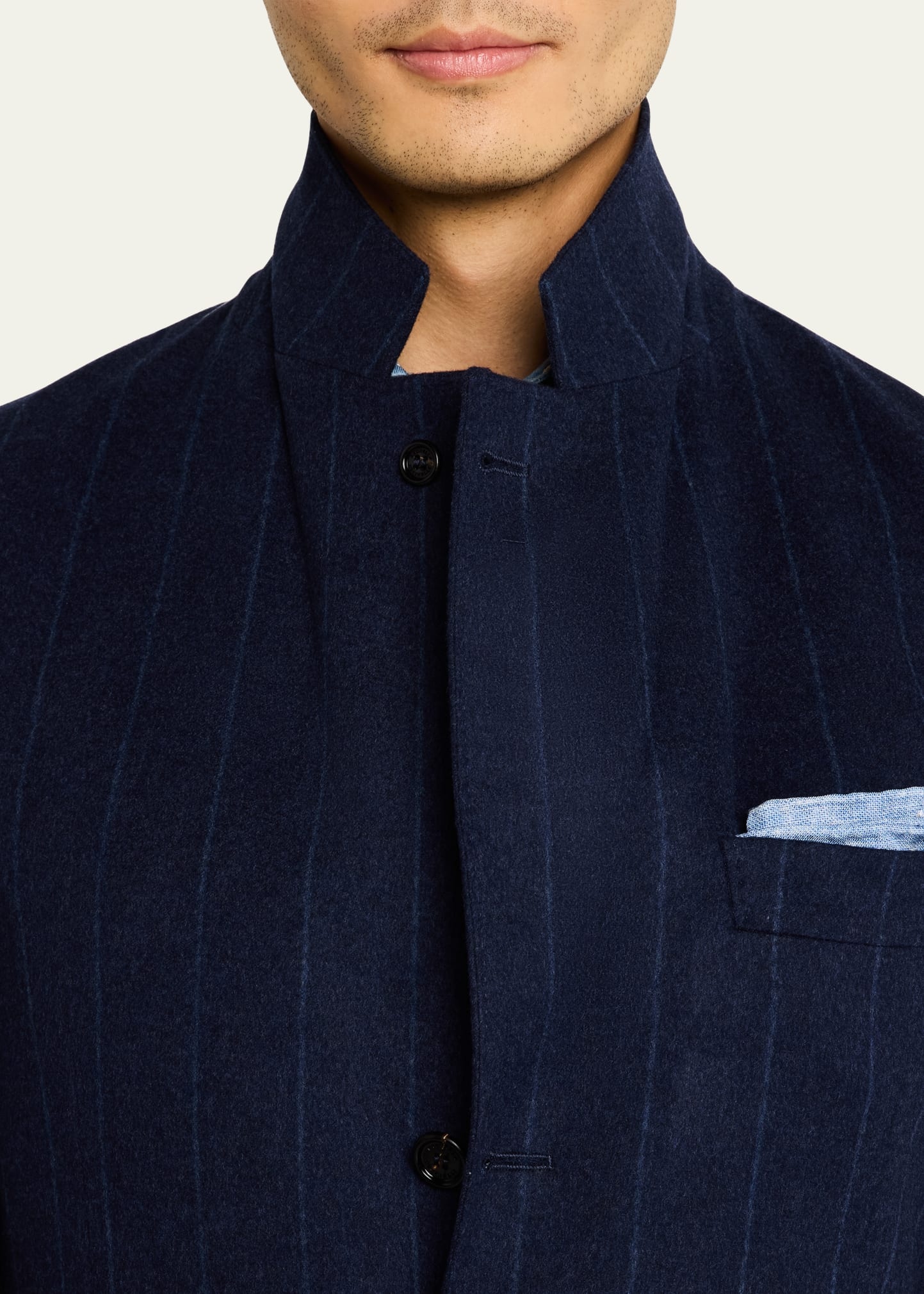 Men's Wool-Cashmere Pinstripe Suit - 8