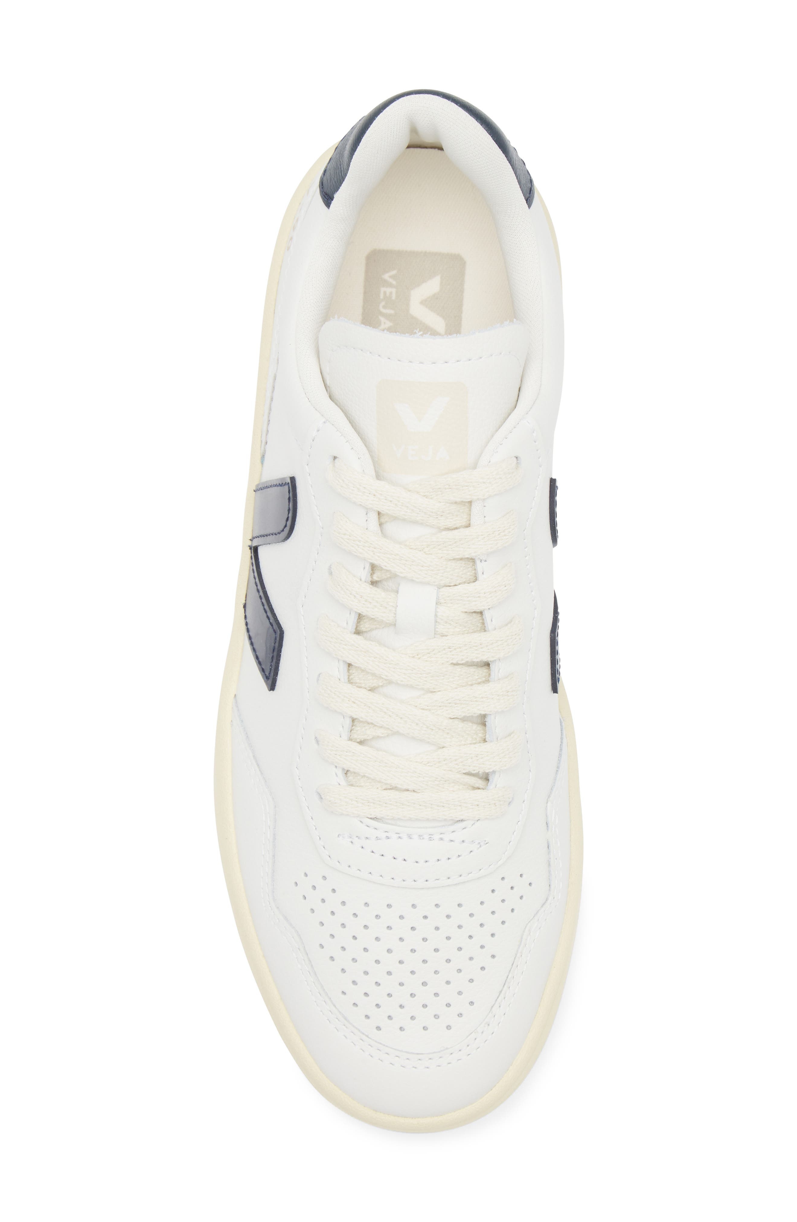 Veja V-90 Leather Sneaker in Extra White Nautico at Nordstrom - 5