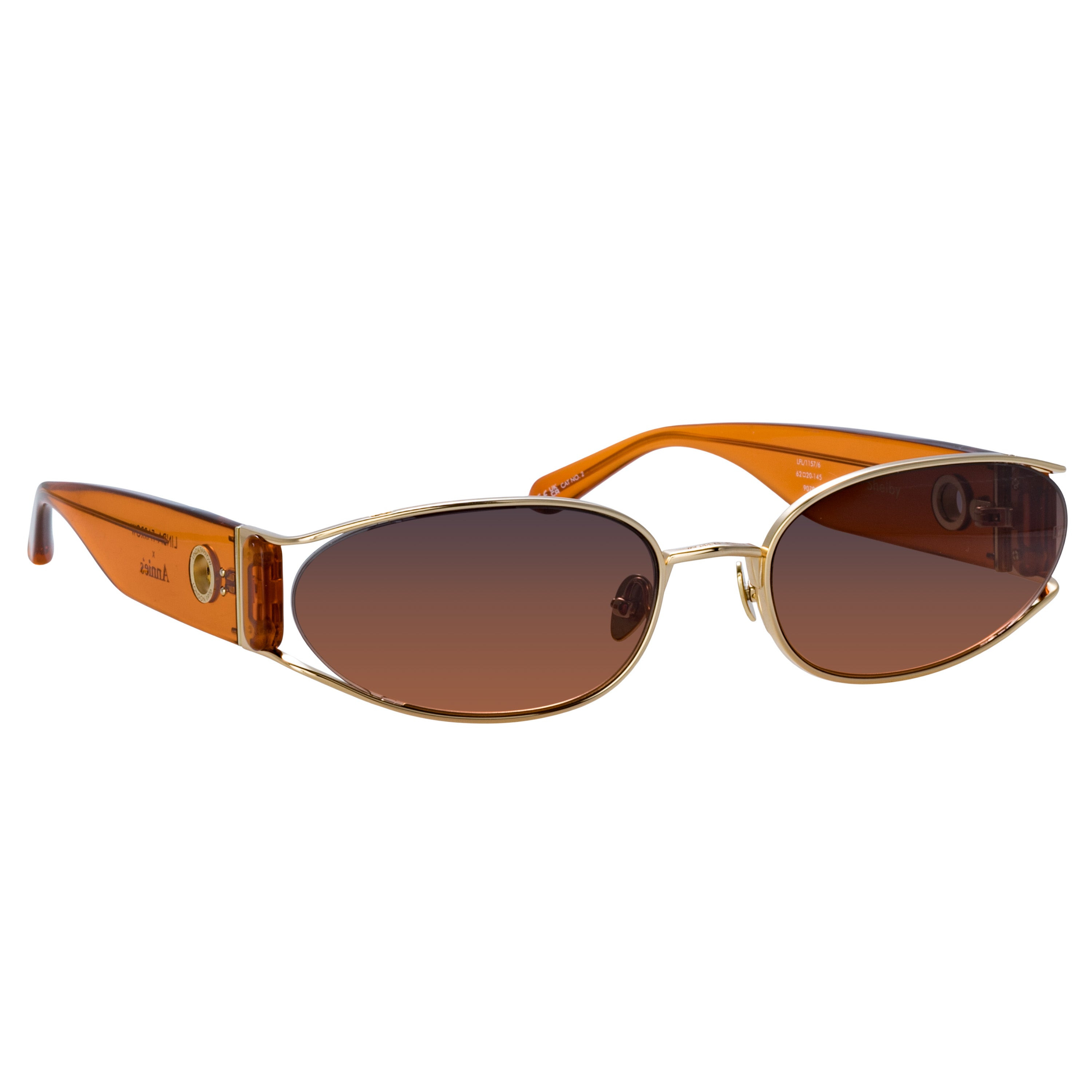 SHELBY CAT EYE SUNGLASSES IN LIGHT GOLD AND DUSK - 3