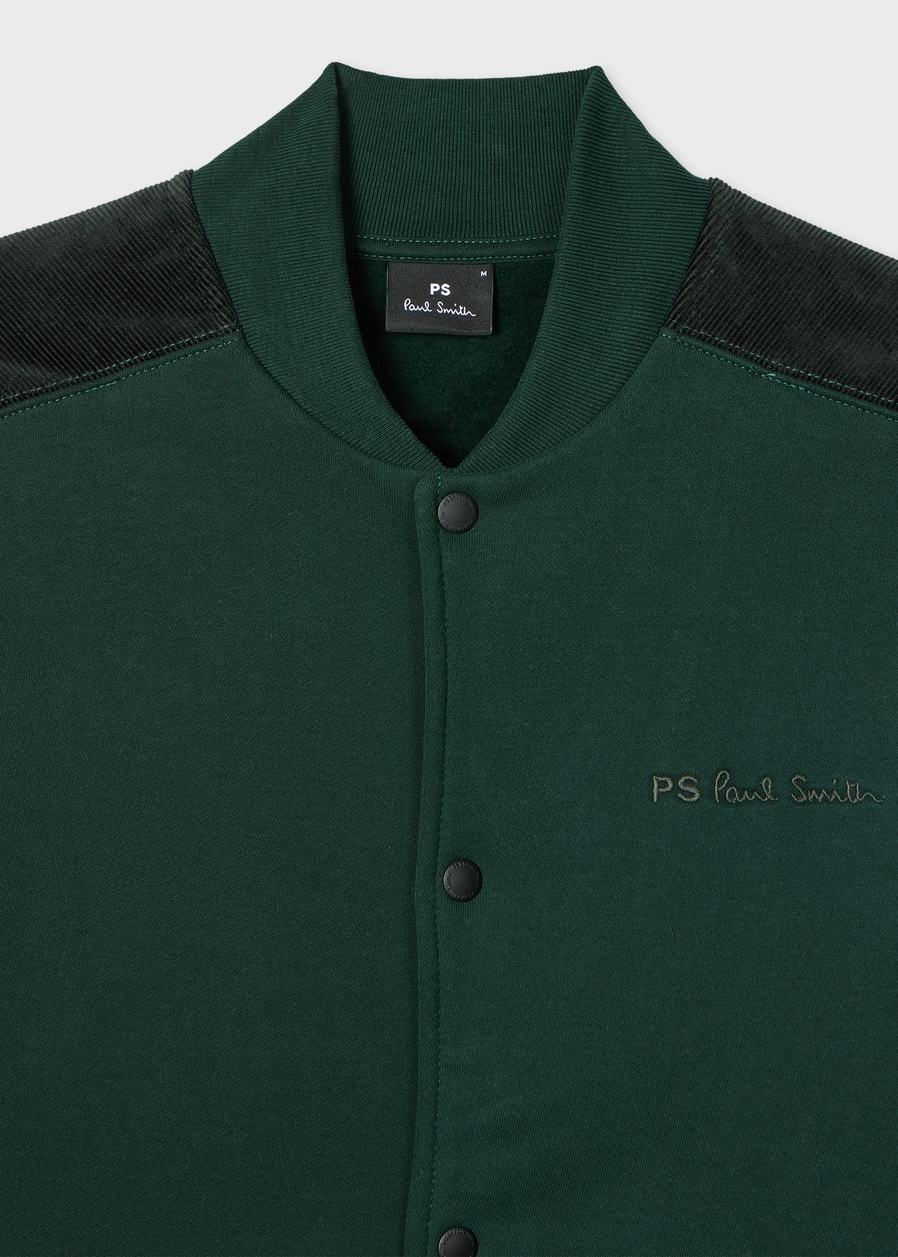 Dark Green Mix-Up Jersey Bomber Jacket - 2
