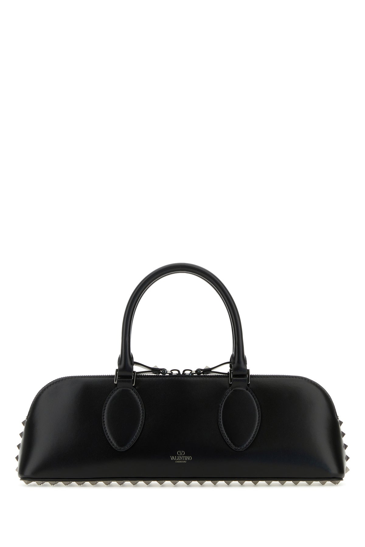 Black leather Rockstud East-West handbag - 3
