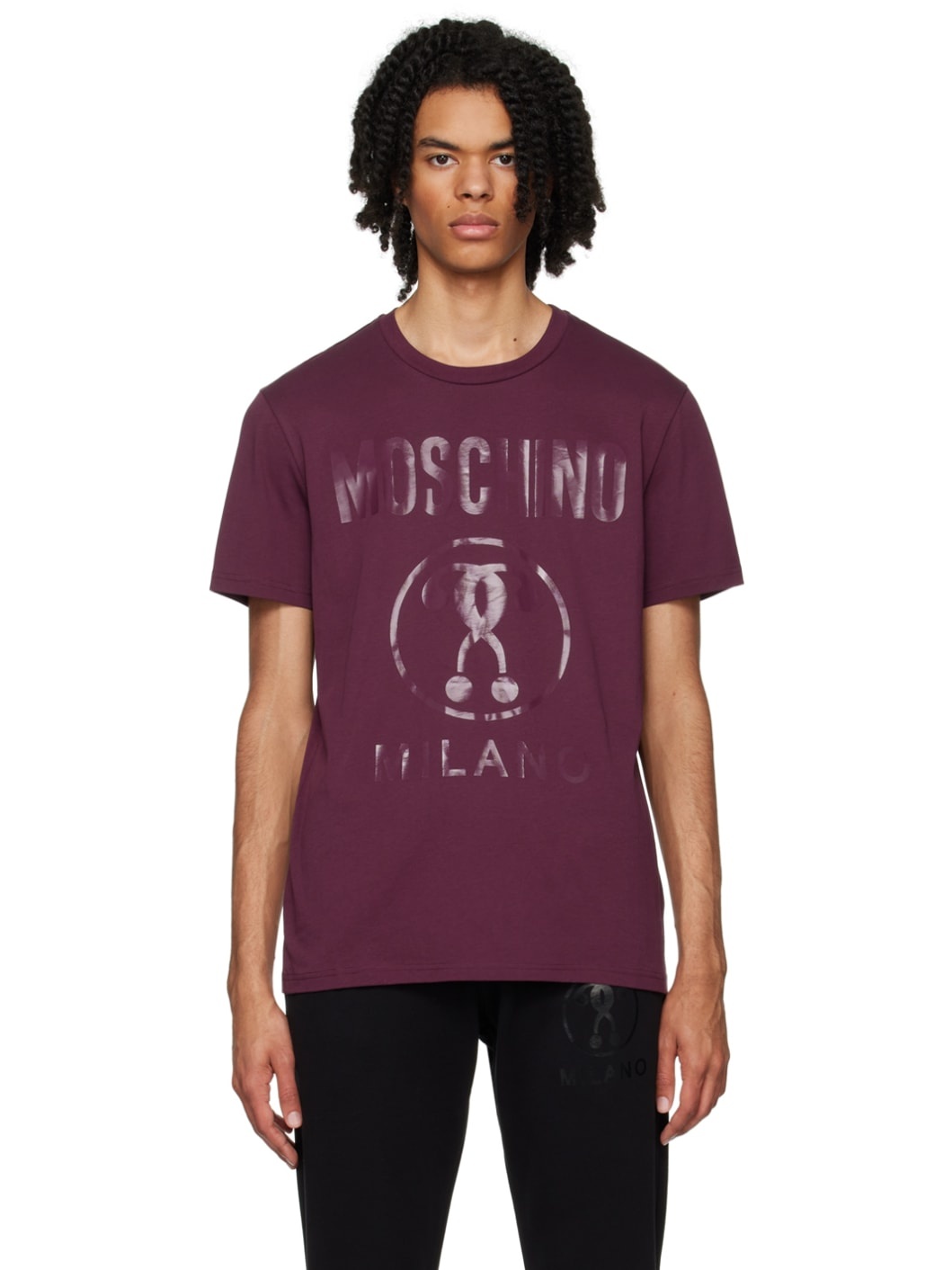 Burgundy Double Question Mark T-Shirt - 1