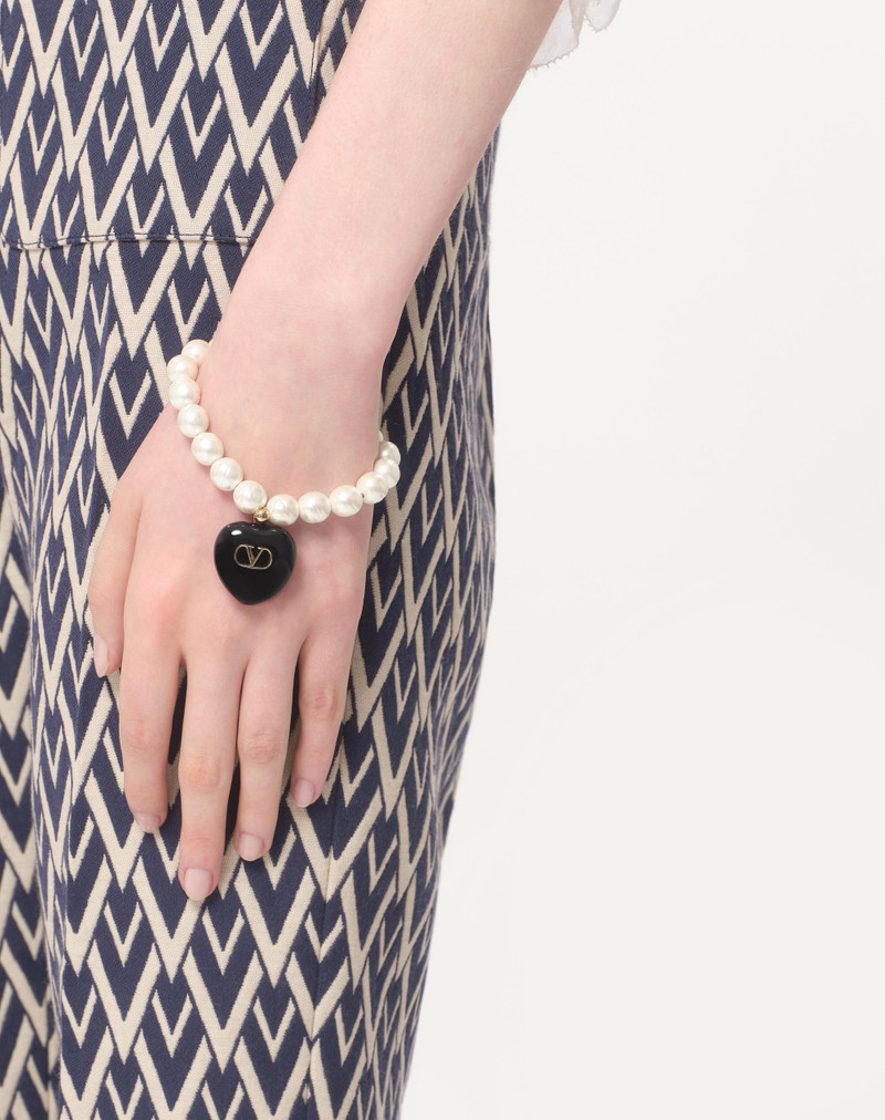 Valentino COEUR ROYAL BRACELET IN METAL, ENAMEL AND BEADS outlook