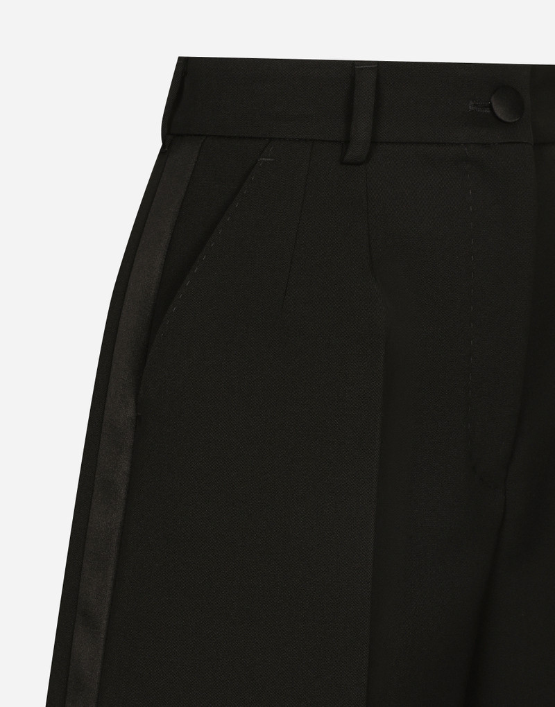 Wool gabardine tuxedo shorts 7