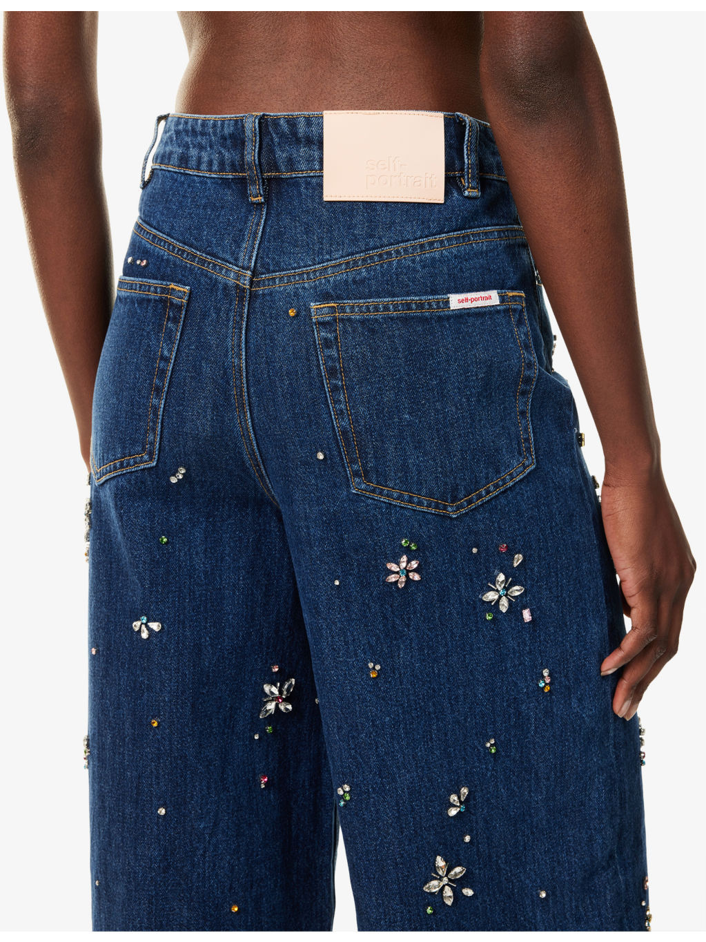 Embellished Wide-Leg Denim Jeans - 5