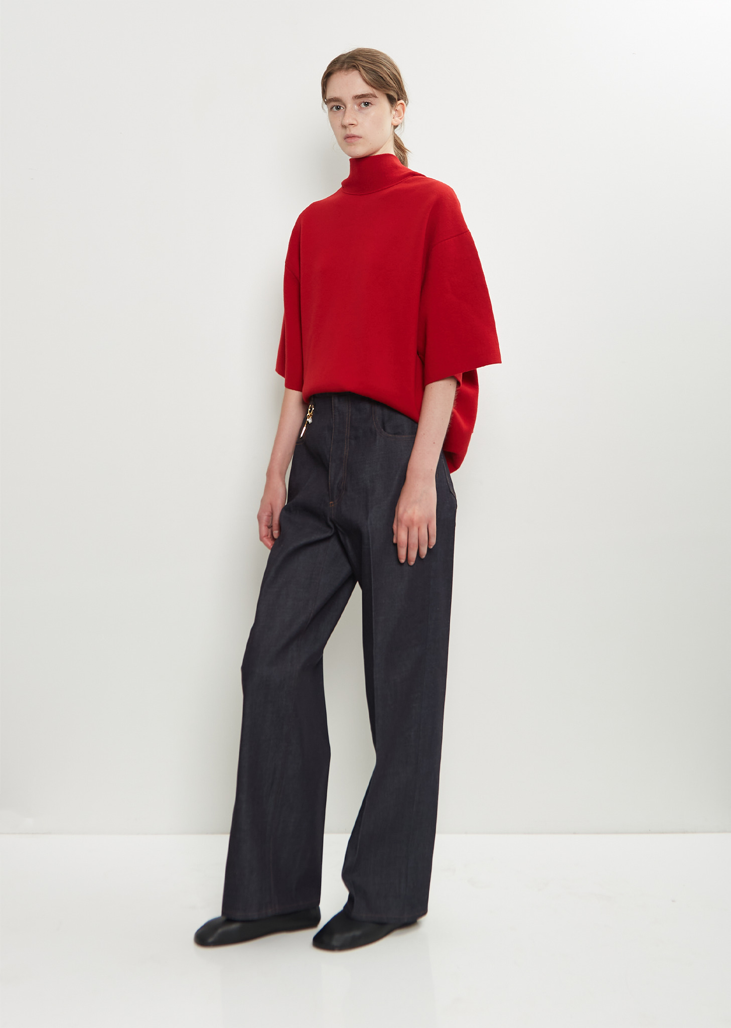 Washed Cotton Straight Jeans - 4