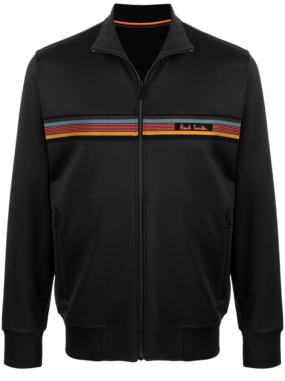 stripe-detail zip-up track jacket - 1