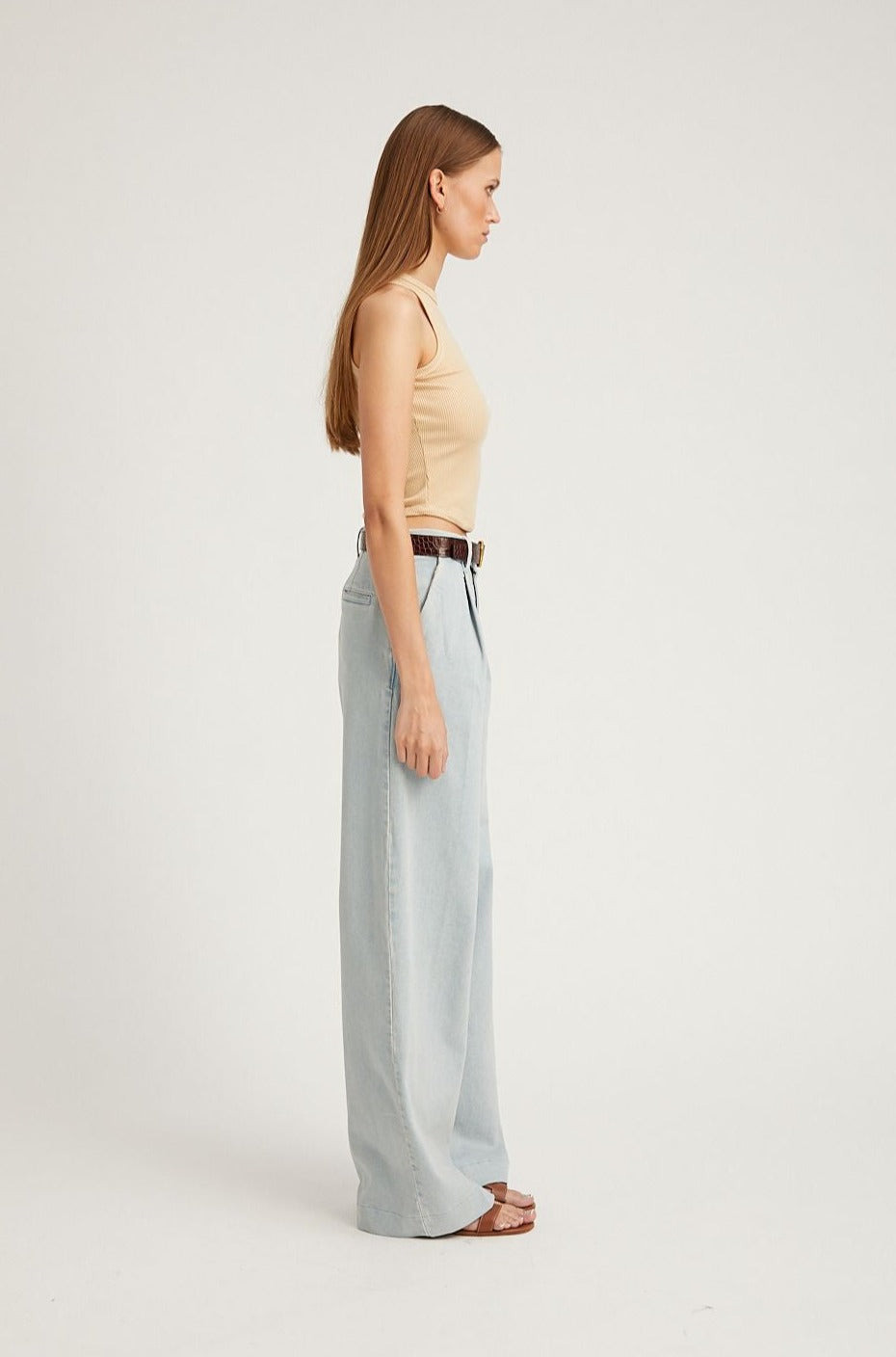 BRUNI DENIM PLEATED TROUSERS - 3