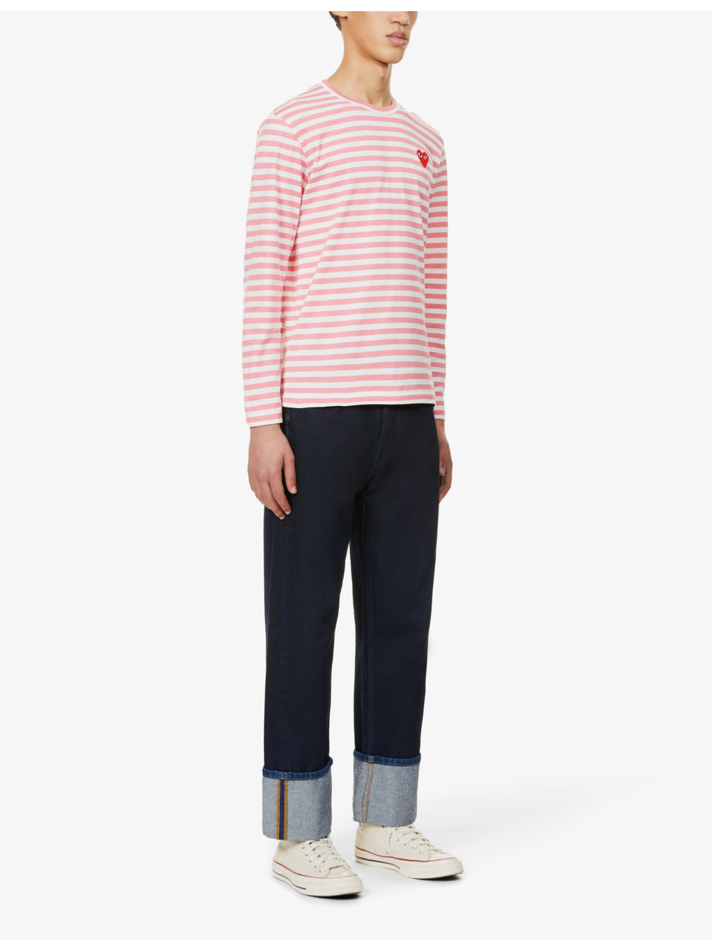Branded stripe-print cotton-jersey top - 2