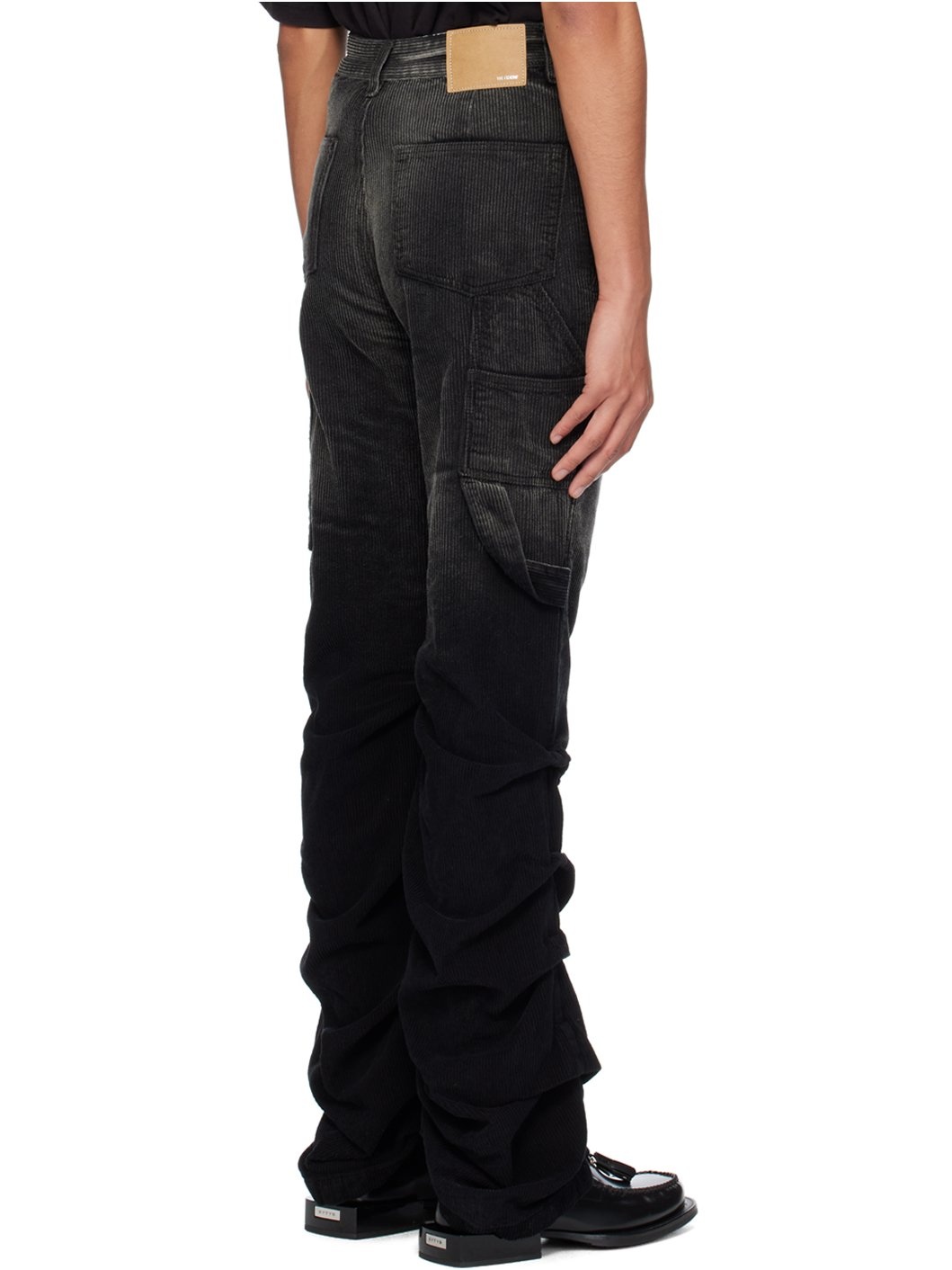 Black Washed Wrinkled Trousers - 3