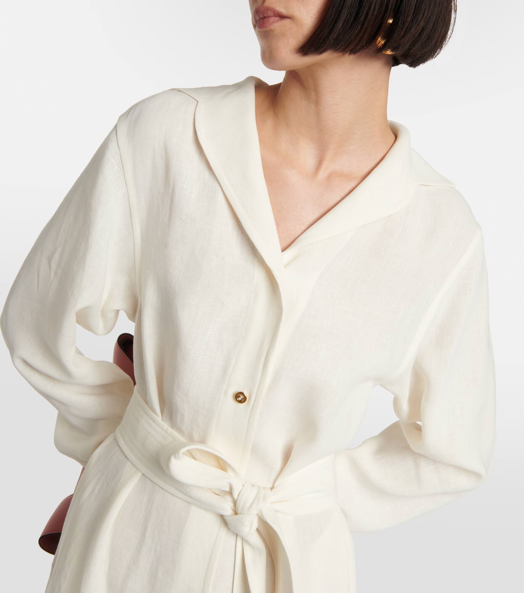 Linen shirt dress - 4