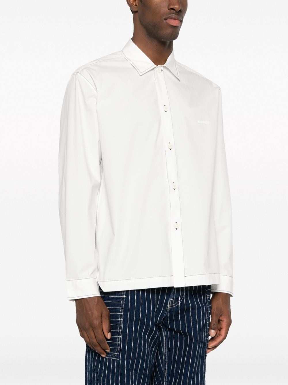 contrast-stitching cotton shirt - 4