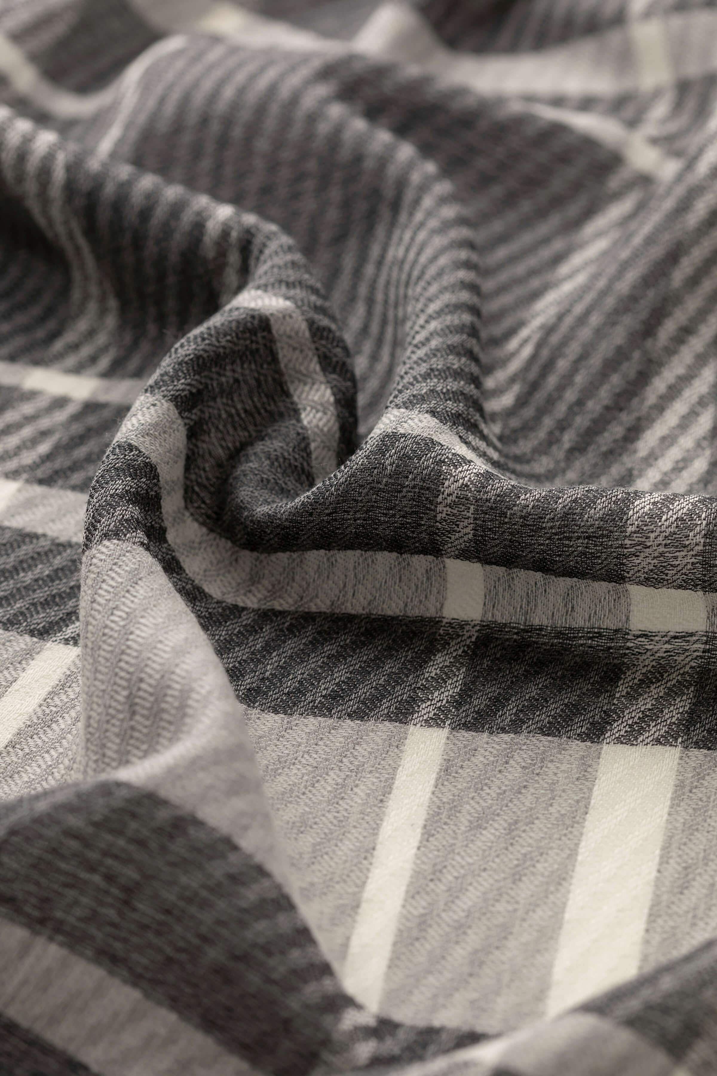 Twill Check Grey Scarf - 2