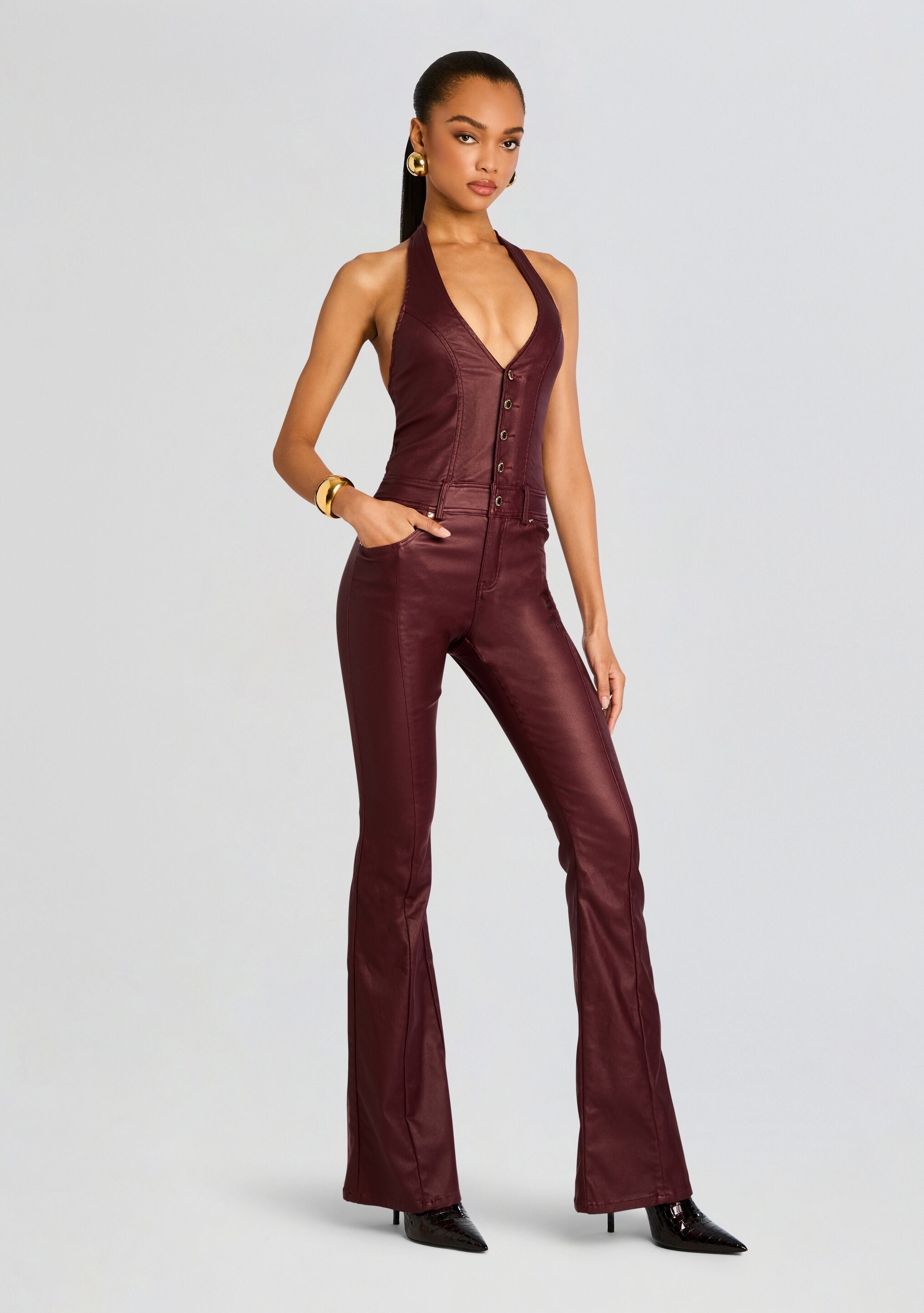 CYNTHIA COATED DENIM JUMPSUIT - 3