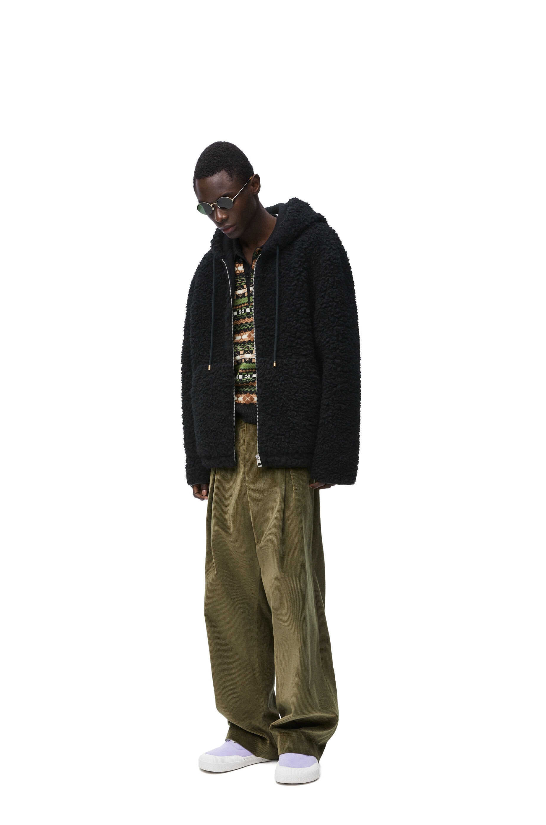 Hooded jacket in alpaca and wool blend - 2
