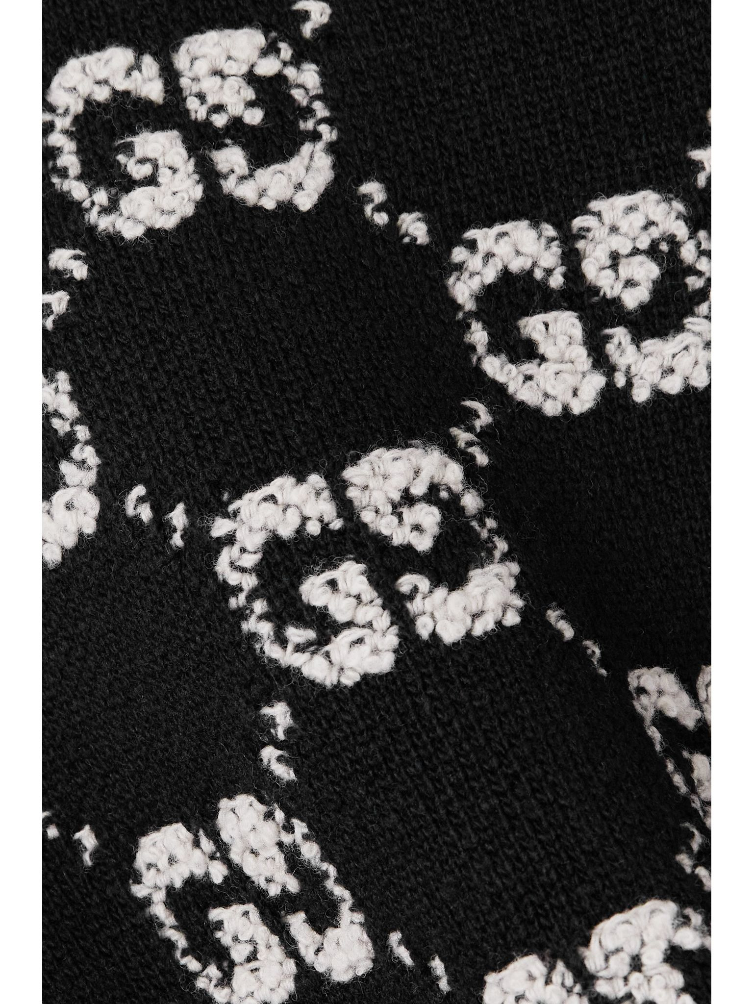 Jacquard-knit wool-bouclé cardigan Black - 4