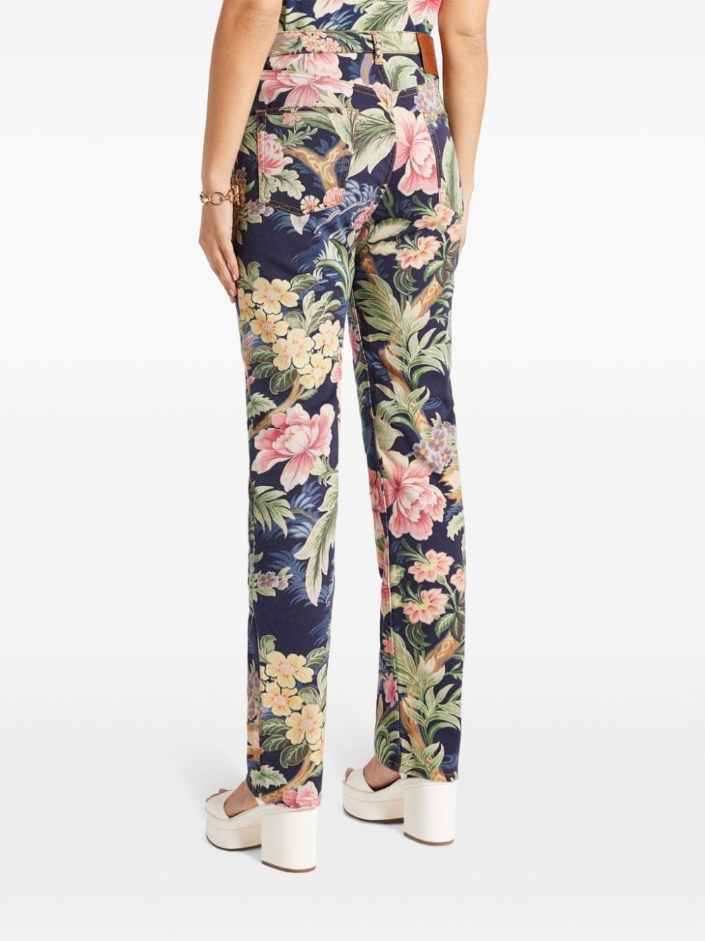floral-print jeans - 4