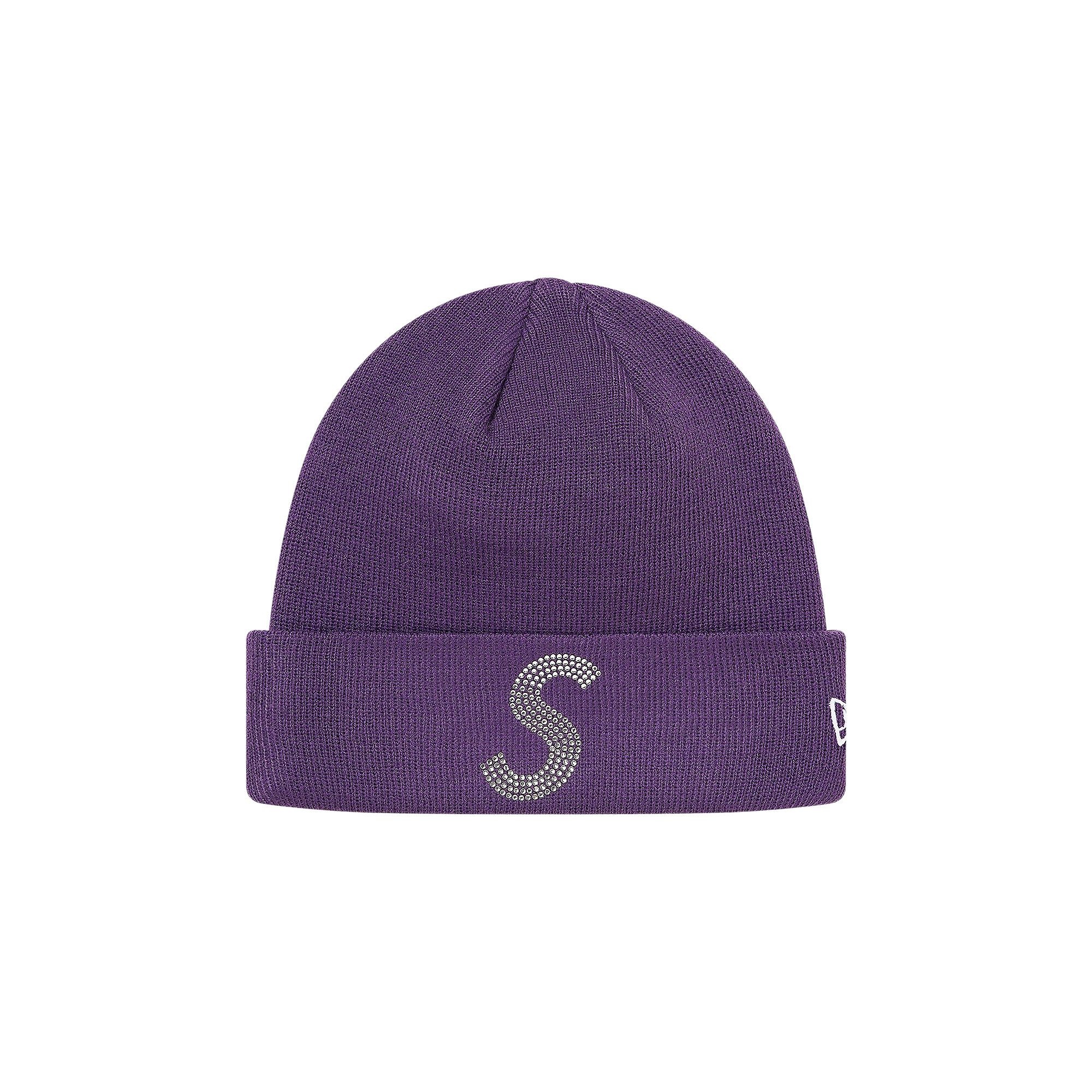 Supreme x New Era x Swarovski S Logo Beanie 'Purple' - 1