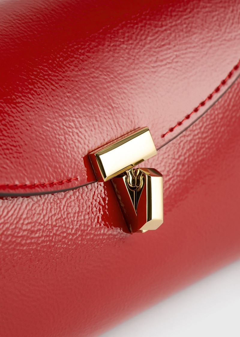 Mini T-lock naplack clutch red 4