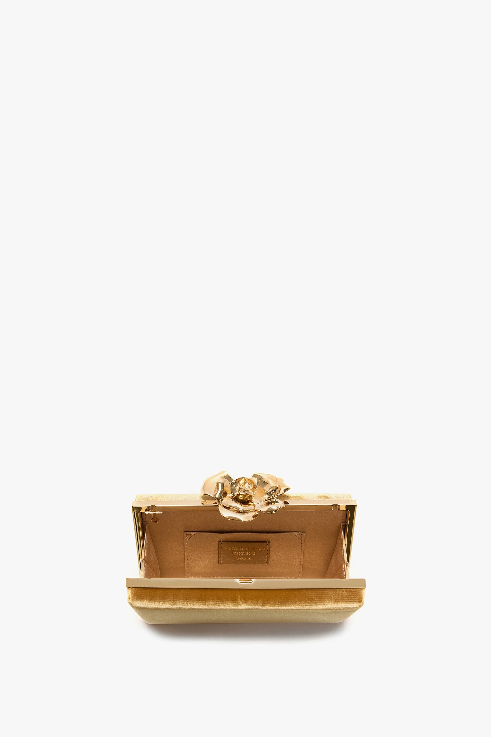 Frame Flower Bag Minaudiere In Light Gold - 3