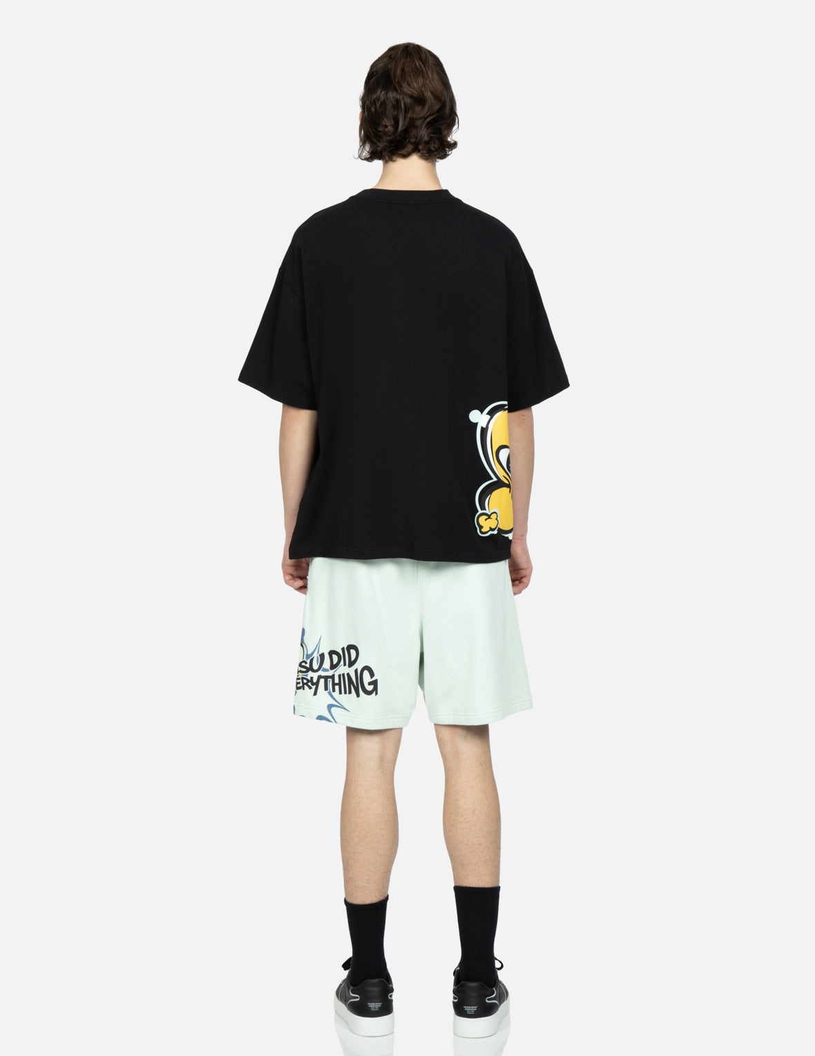 Transforming Daruma Print Sweat Shorts - 6