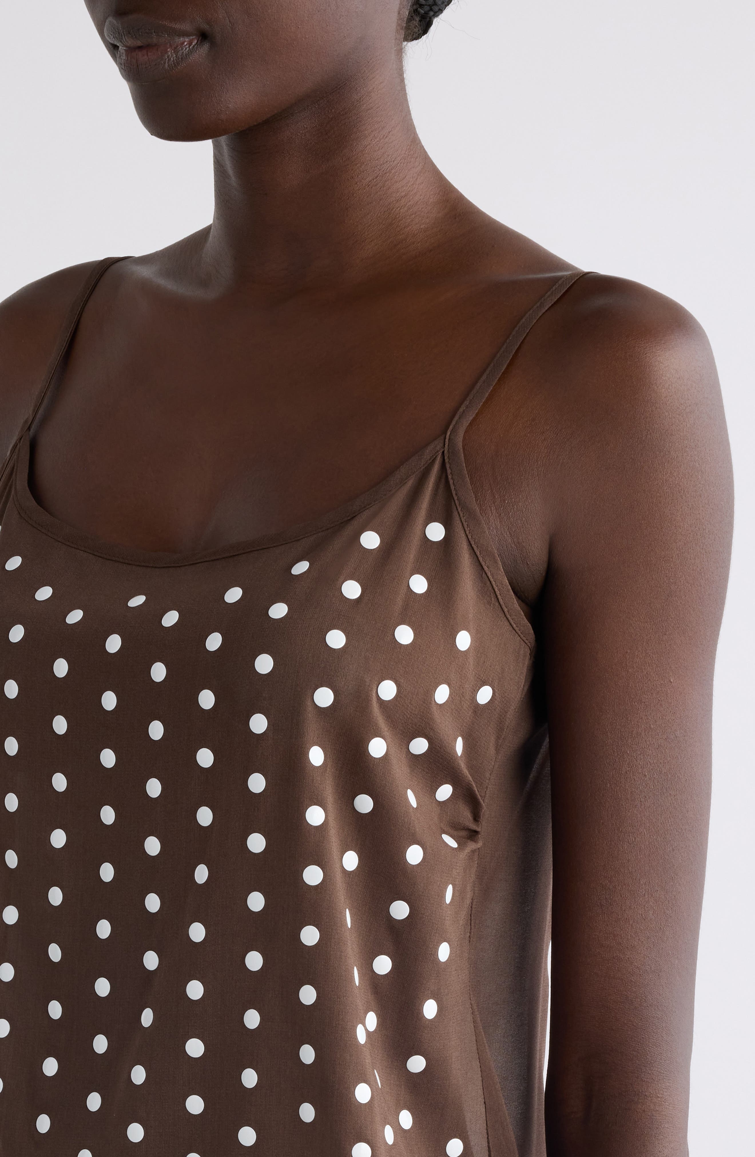 Dries Van Noten Calipso Polka Dot Stretch Silk Camisole in Brown at Nordstrom - 5