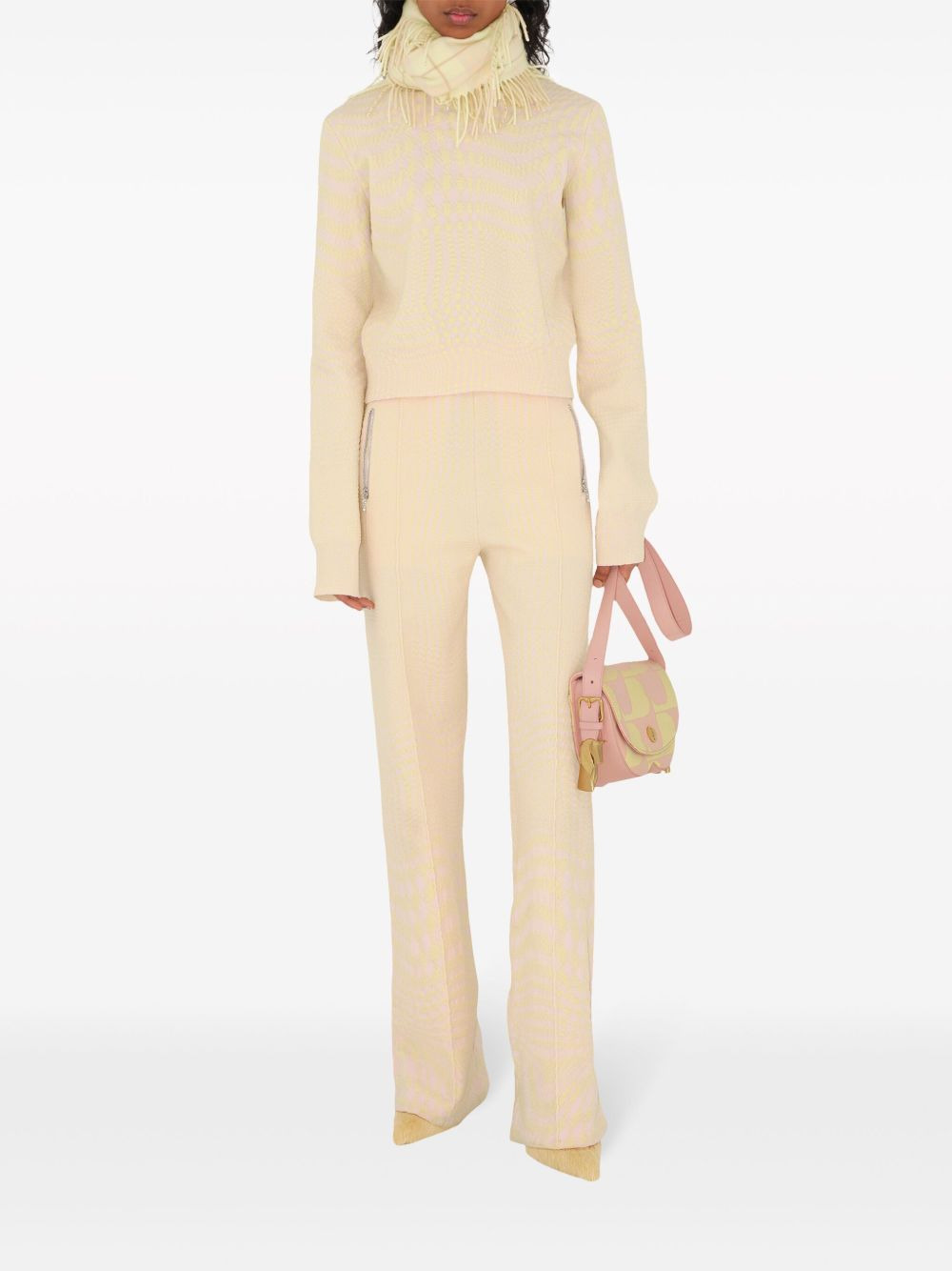warped houndstooth jacquard jumper - 2