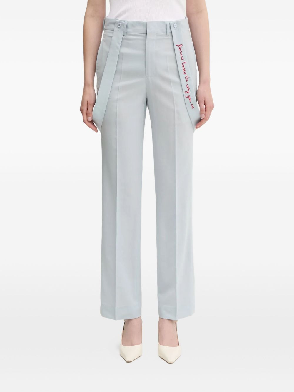 embroidered suspender trousers - 2