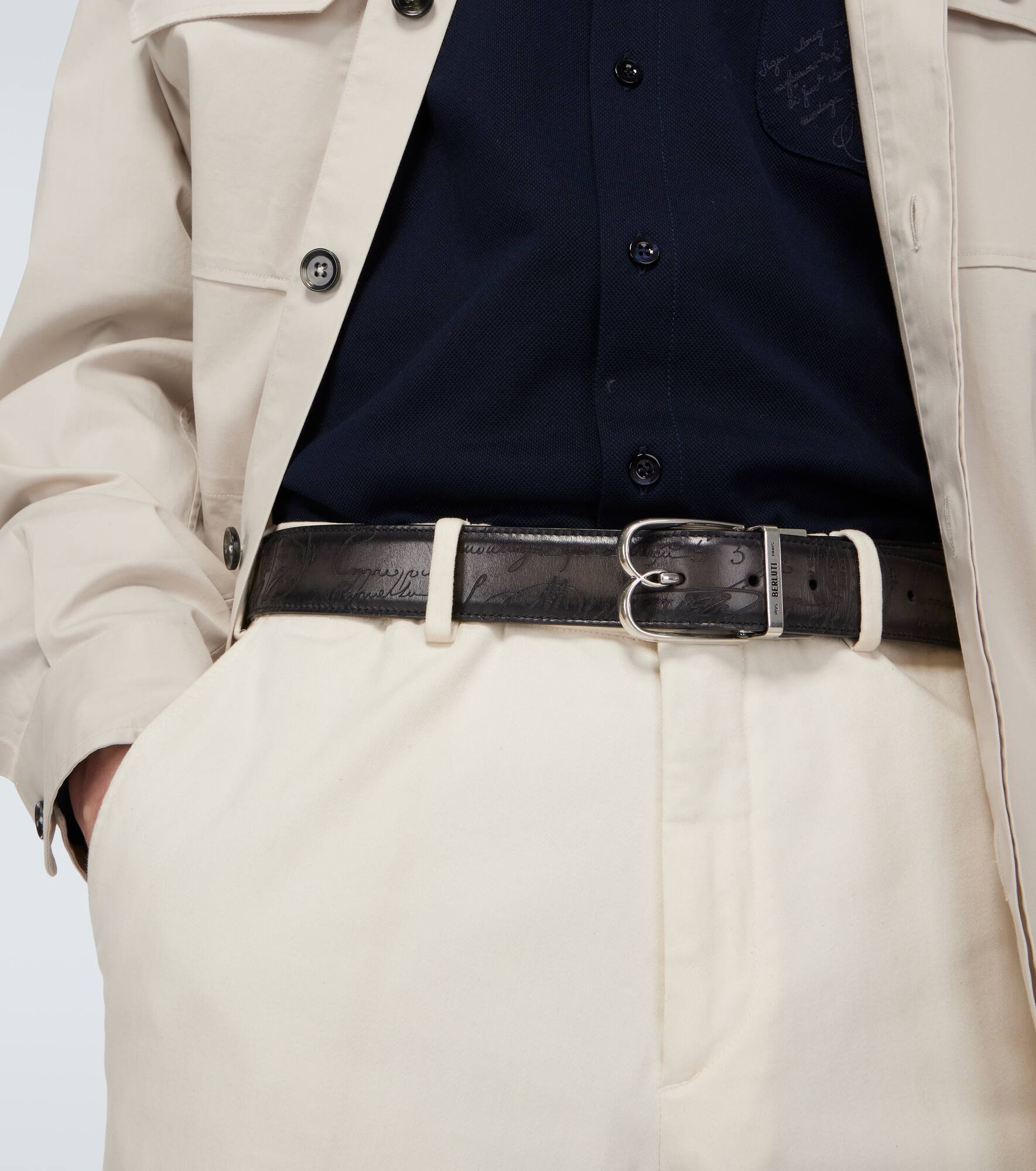 B Volute Scritto reversible leather belt - 3