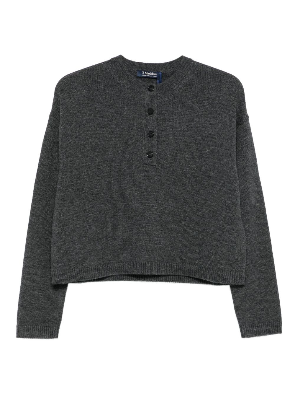 button-placket sweater - 1