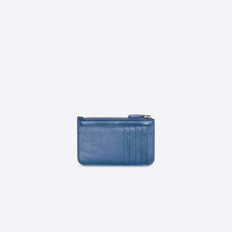 BALENCIAGA Women's Cash Large Long Coin And Card Holder in Blue outlook