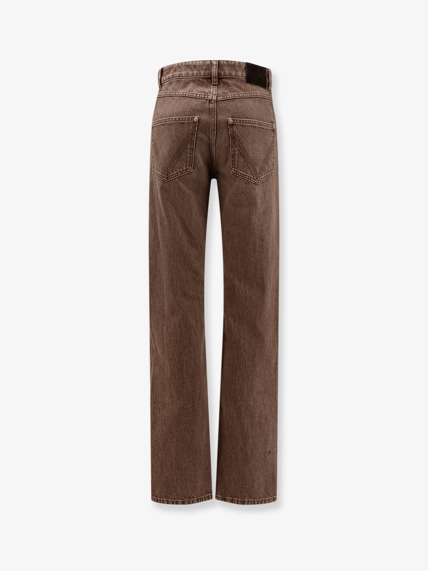 BROWN WASHED BOYFRIEND DENIM TROUSERS - 2