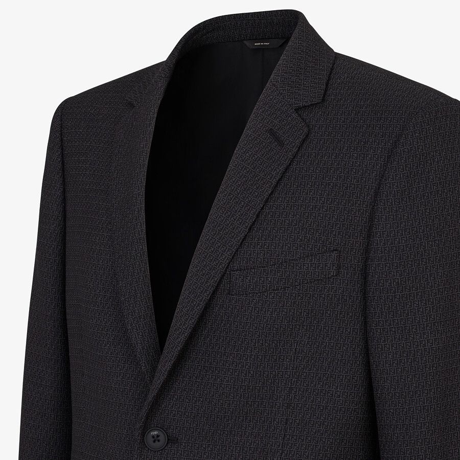 Blue wool blazer - 4