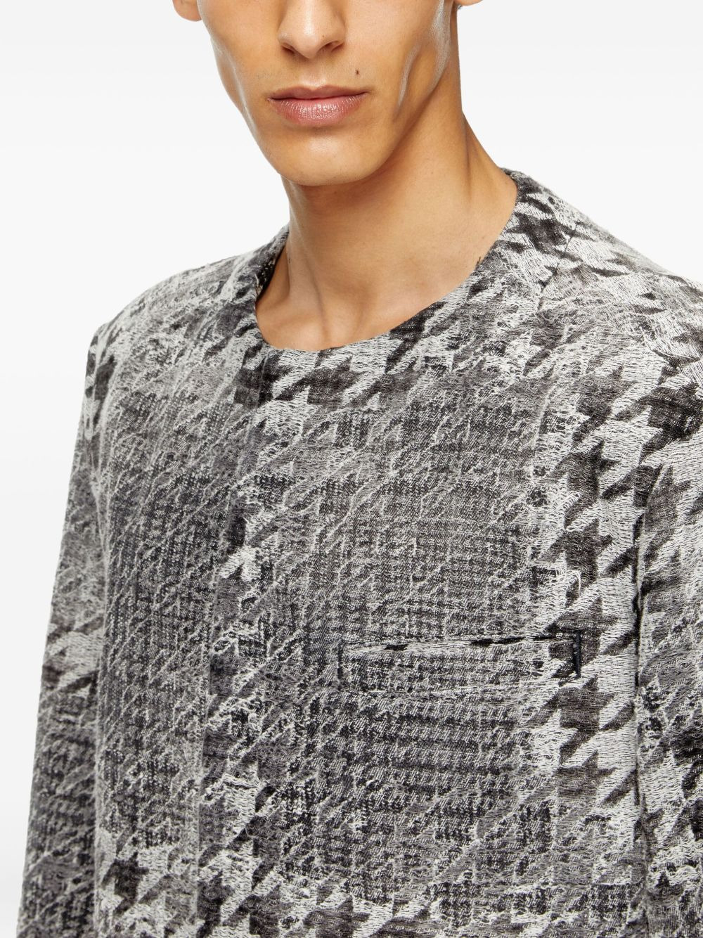 jacquard denim coat - 5