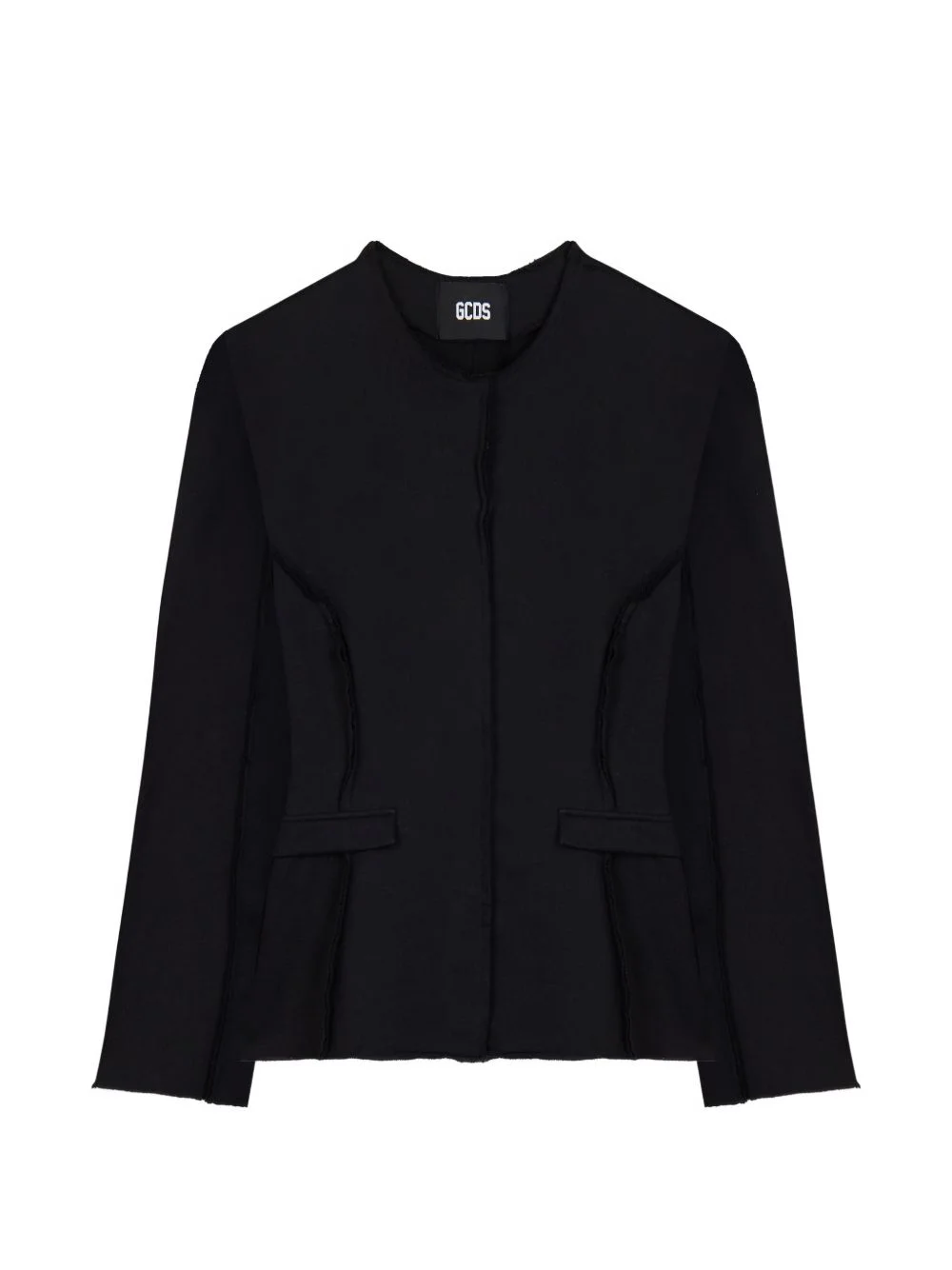 rounded-shoulder jersey jacket - 1