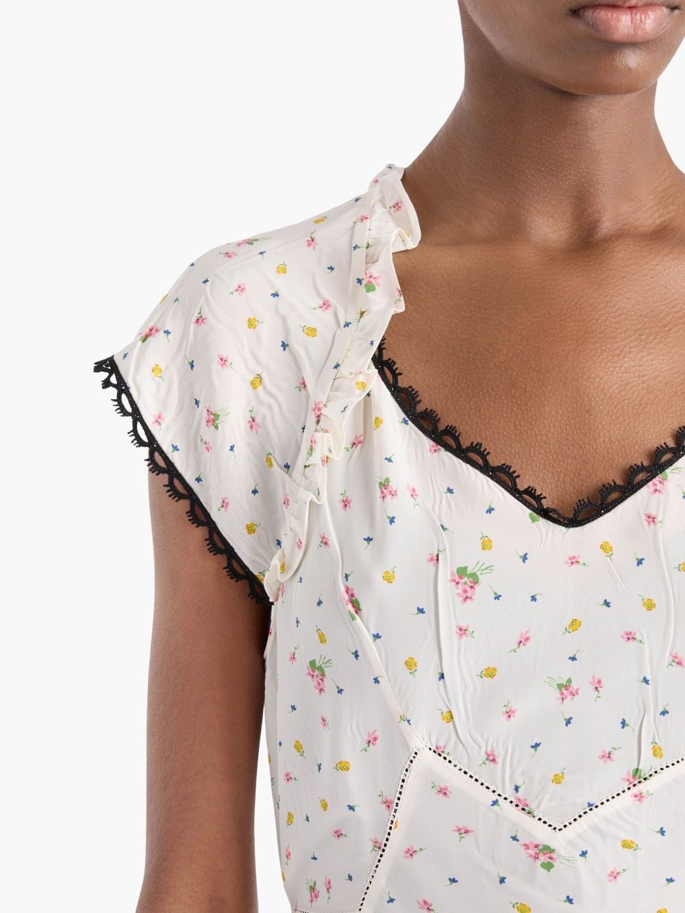 floral-print pongé dress - 5