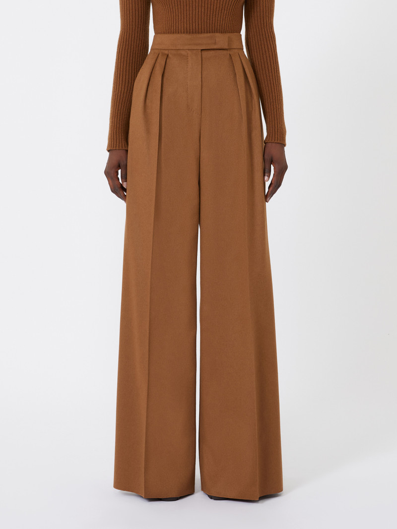 BORNEO1234 Wide, camel colour trousers 3