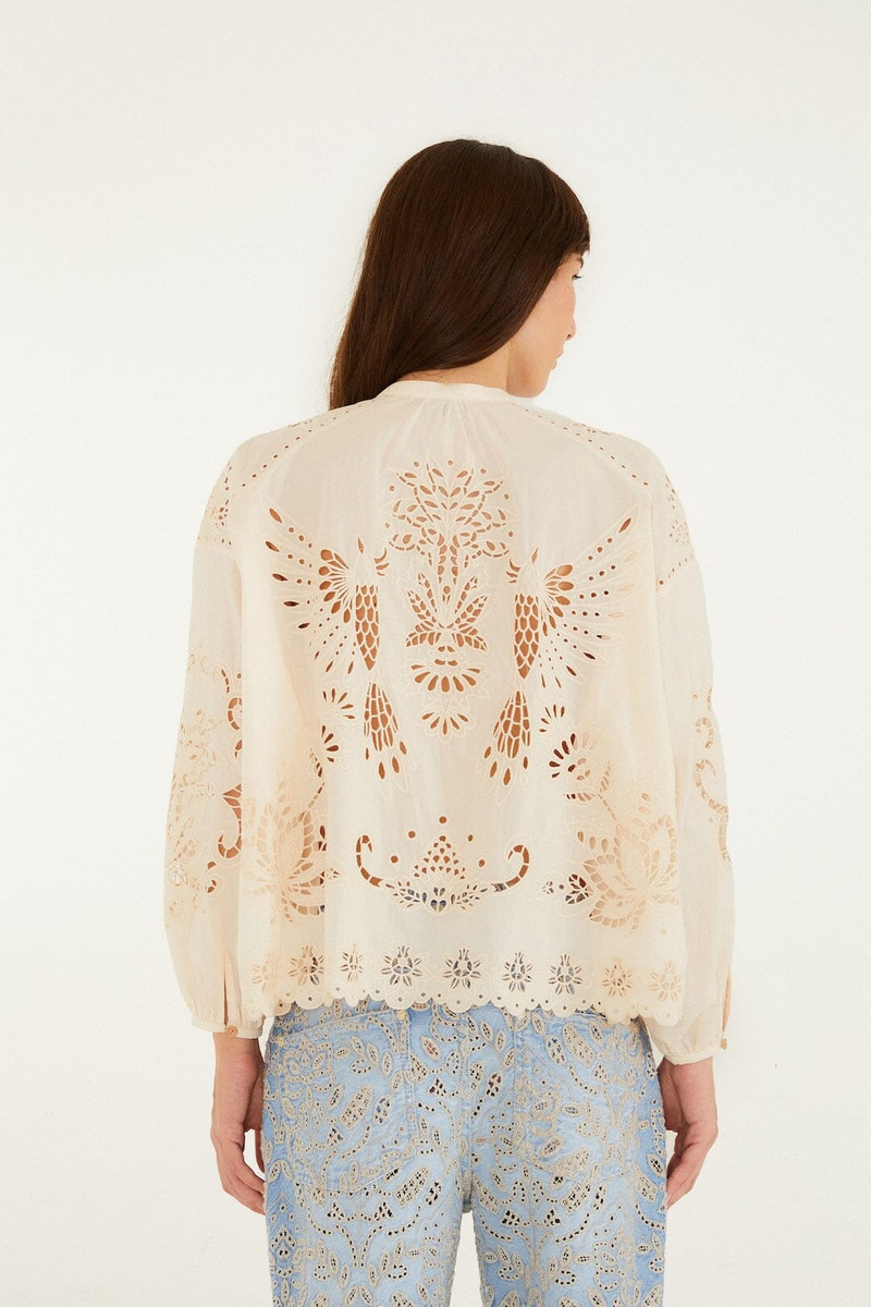Soft Pink Artisanal Long Sleeve Blouse 3