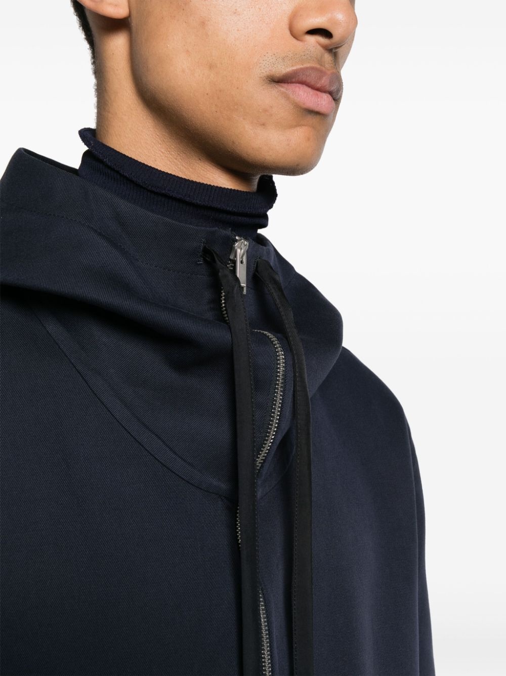 hooded cotton-silk jacket - 5