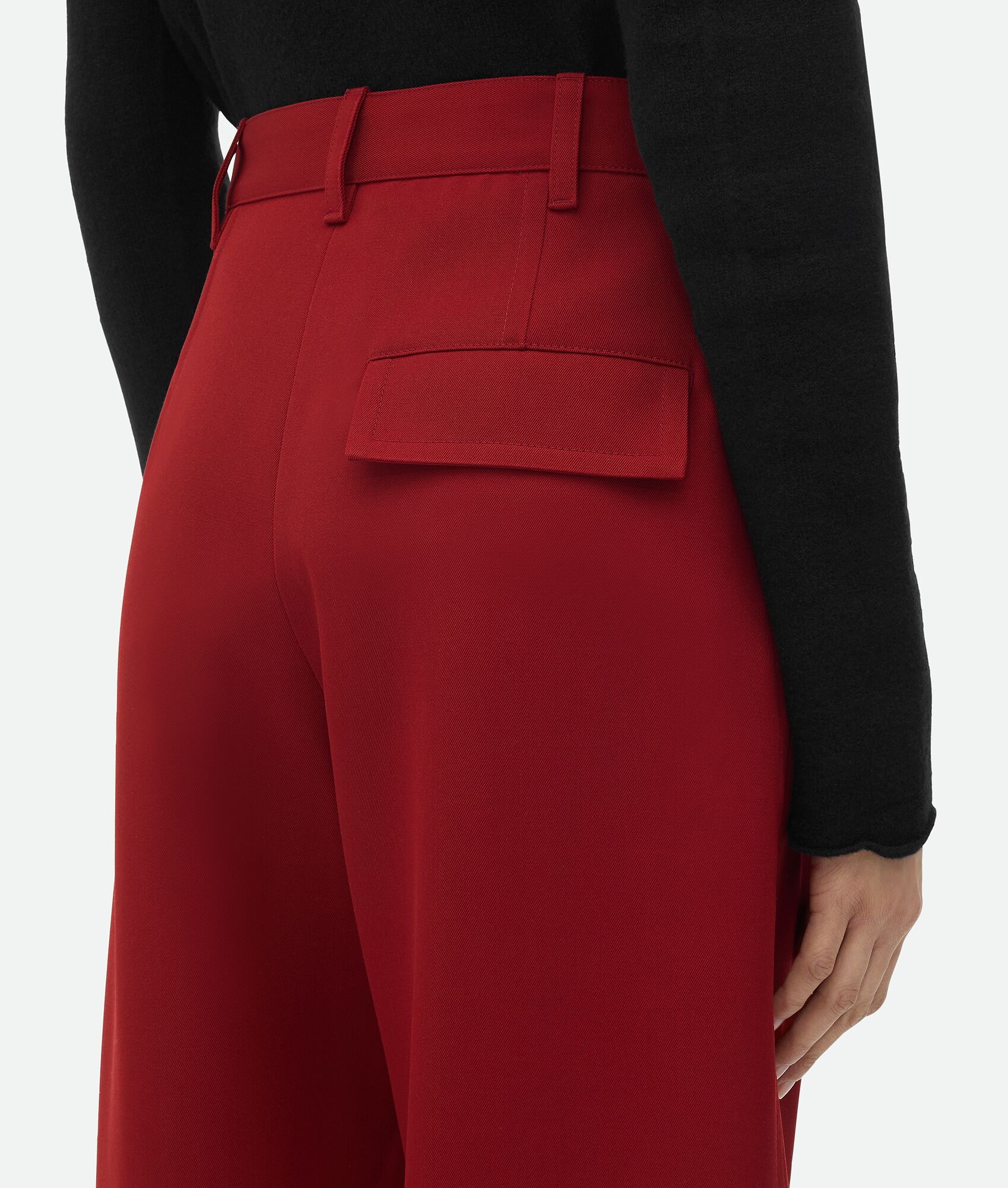 Wool Twill Rounded Leg Trousers - 5