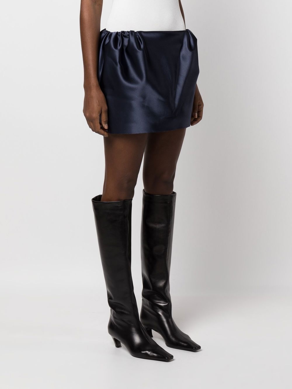 low-rise satin mini skirt - 3
