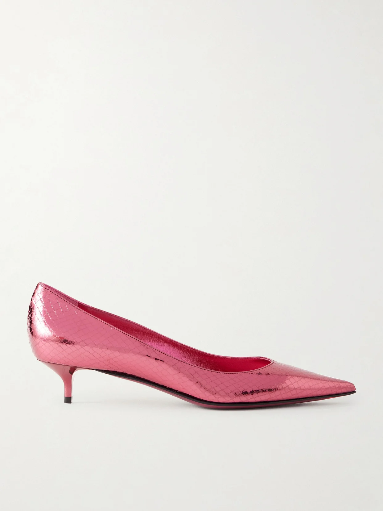 Amelia 30 Lizard-effect Metallic Leather Pumps - 1