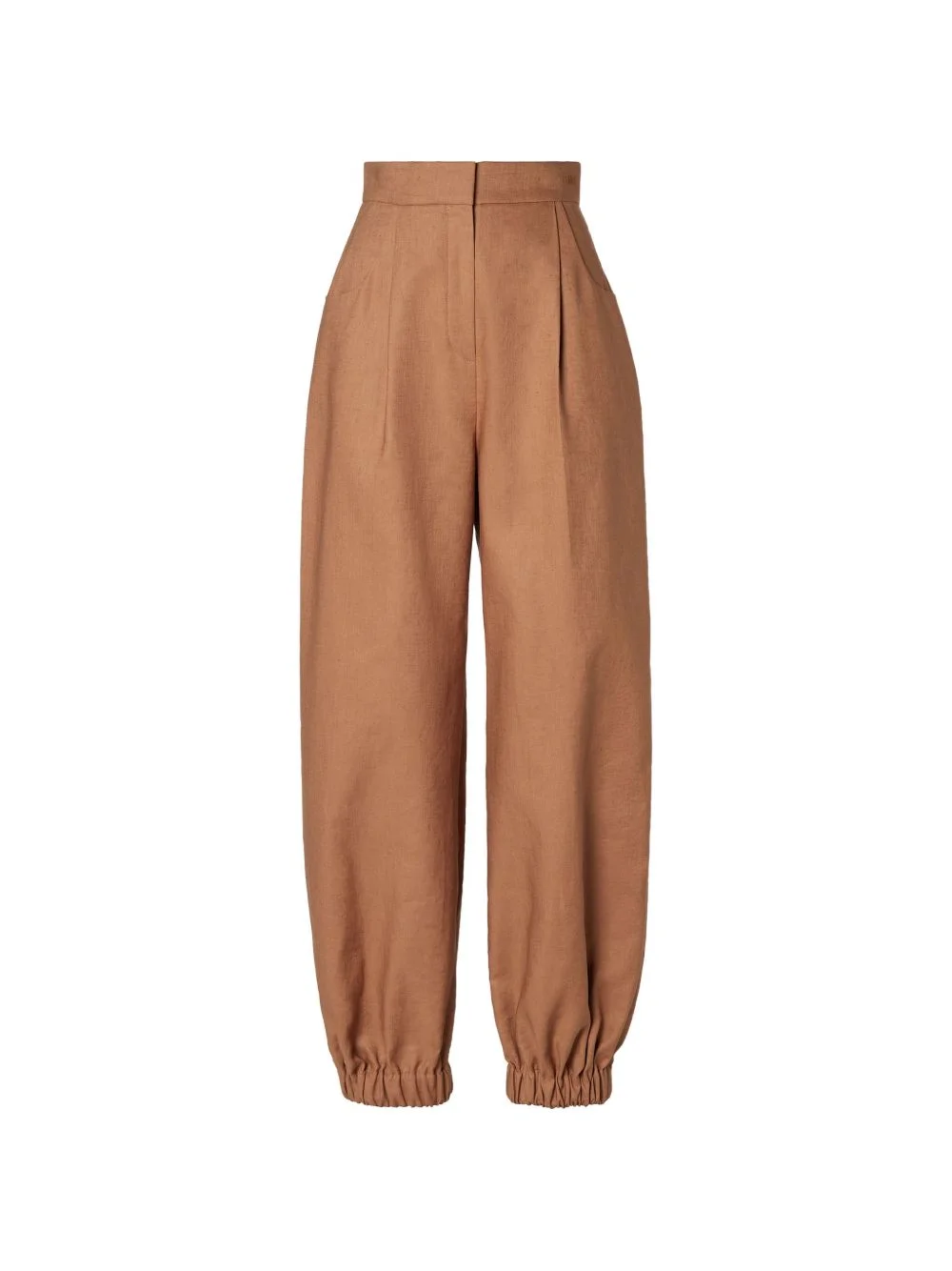pleated elasticated-cuff trousers - 1