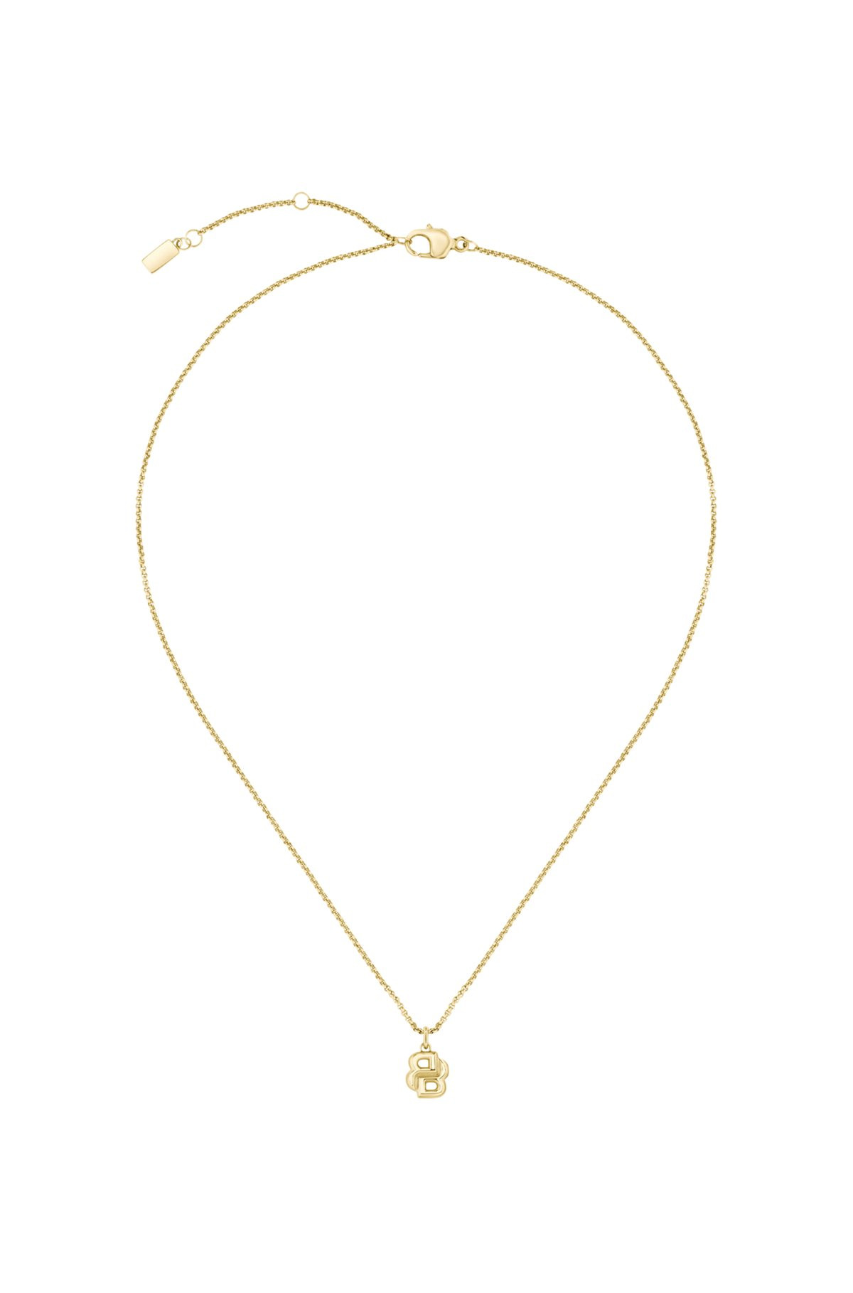 GOLD-TONE NECKLACE WITH DOUBLE B MONOGRAM PENDANT - 3