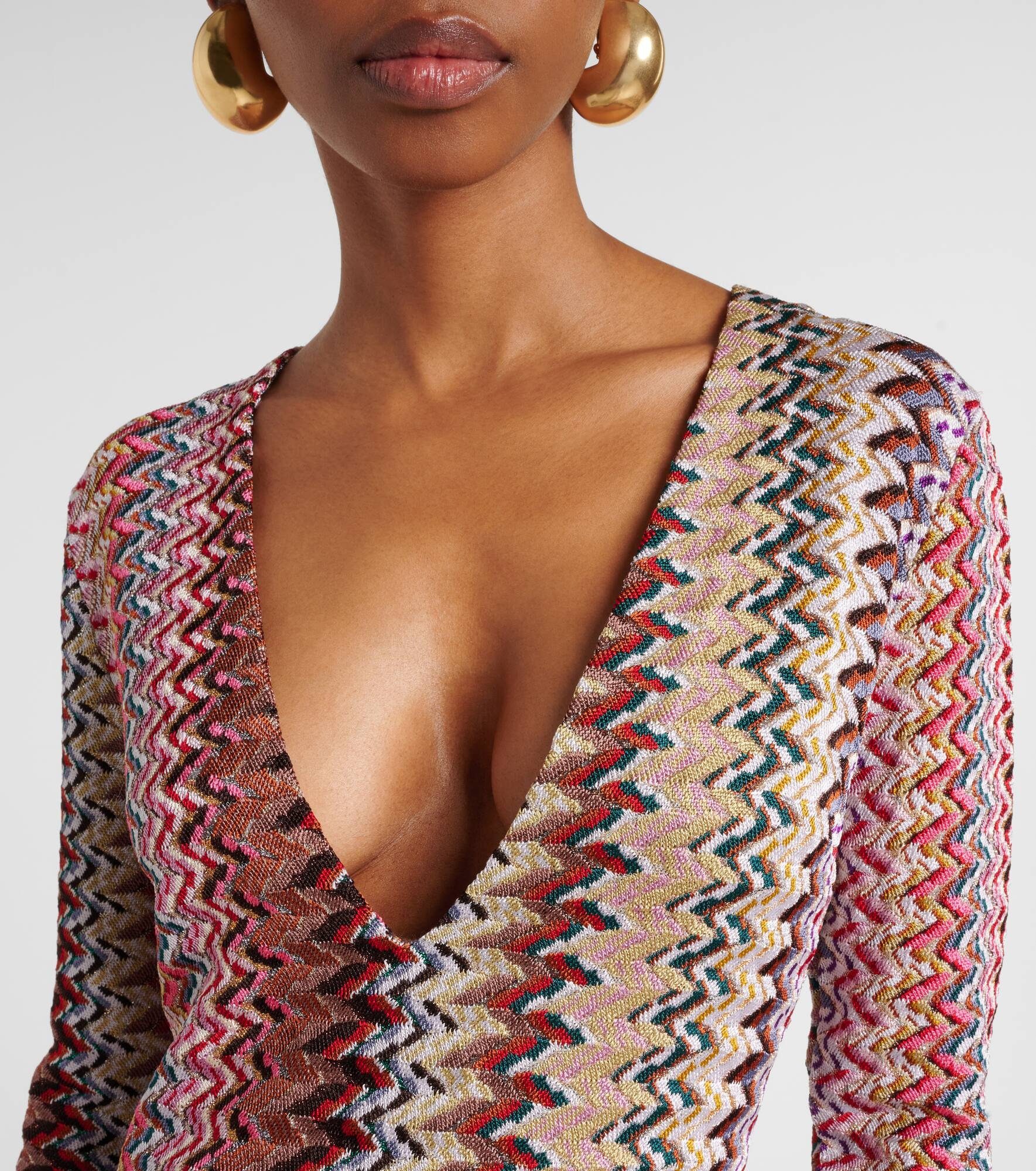 Zigzag lamé gown - 4