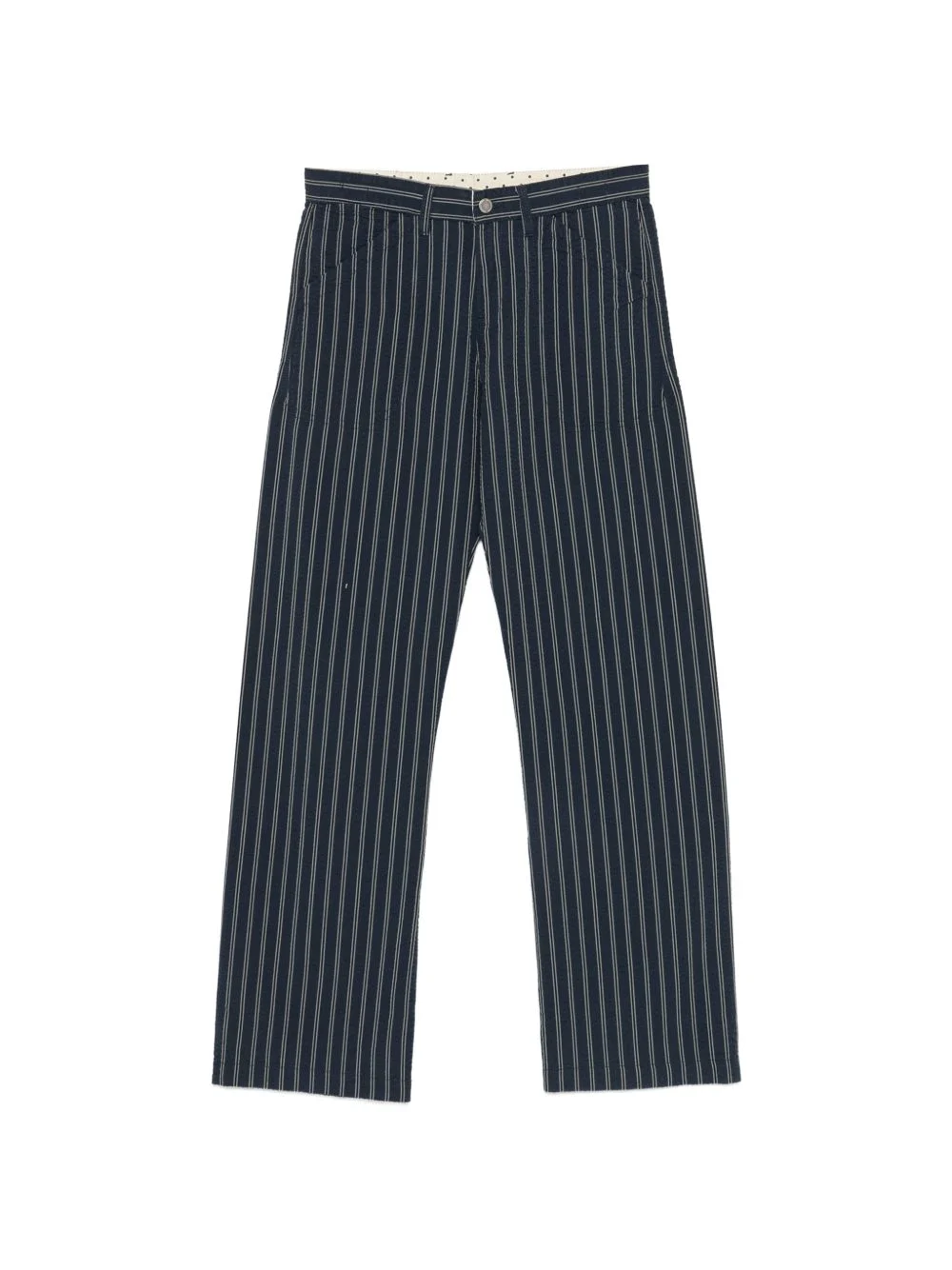 stripe-pattern trousers - 1