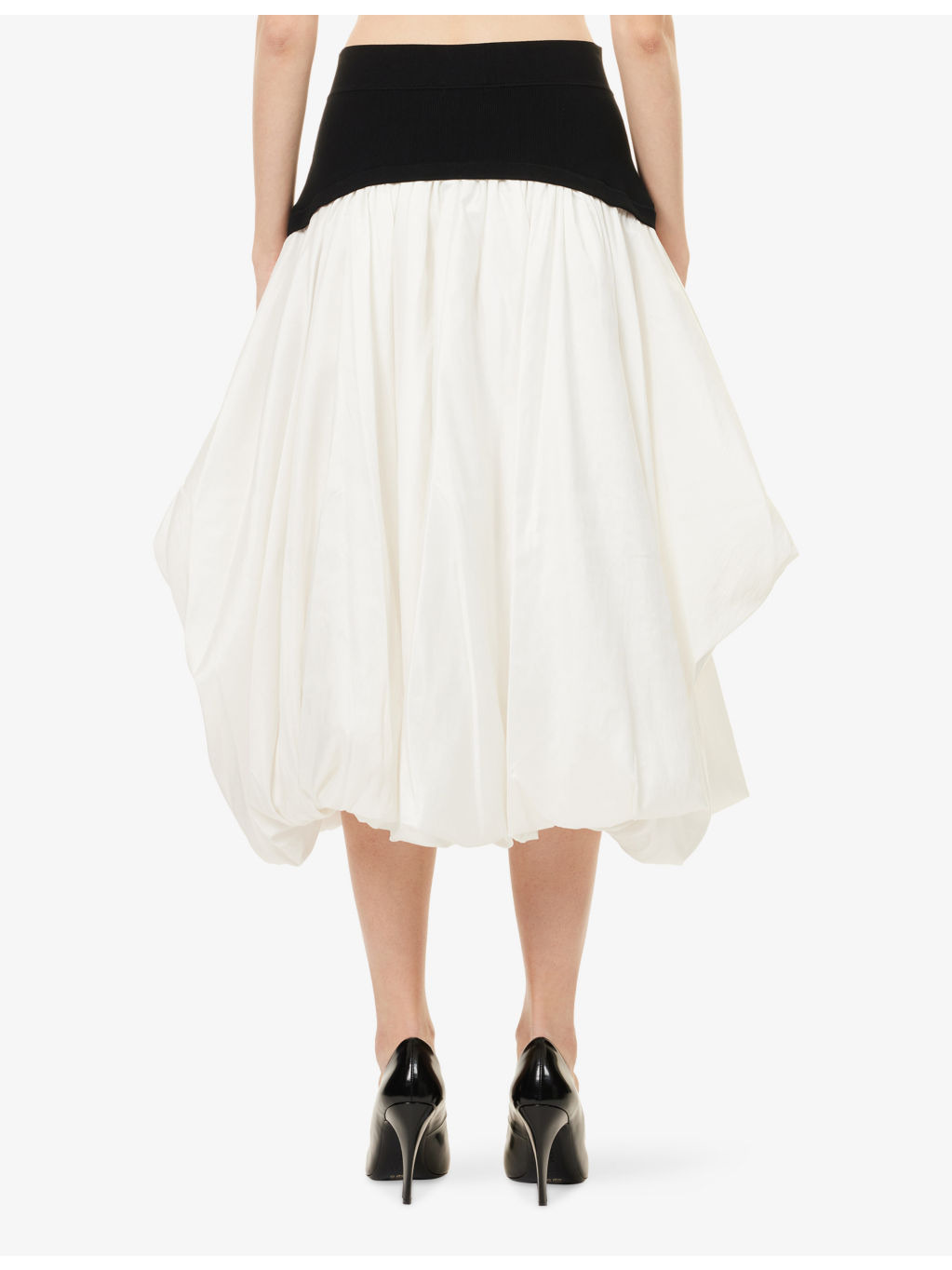 Corinn Puffball Stretch-Woven Midi Skirt - 4