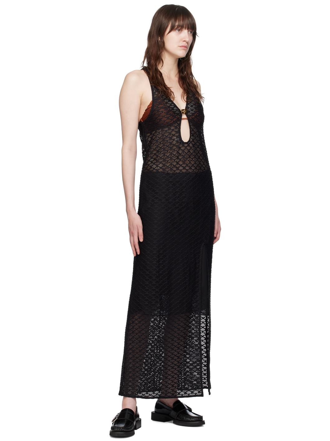 Black Hardware Maxi Dress - 4